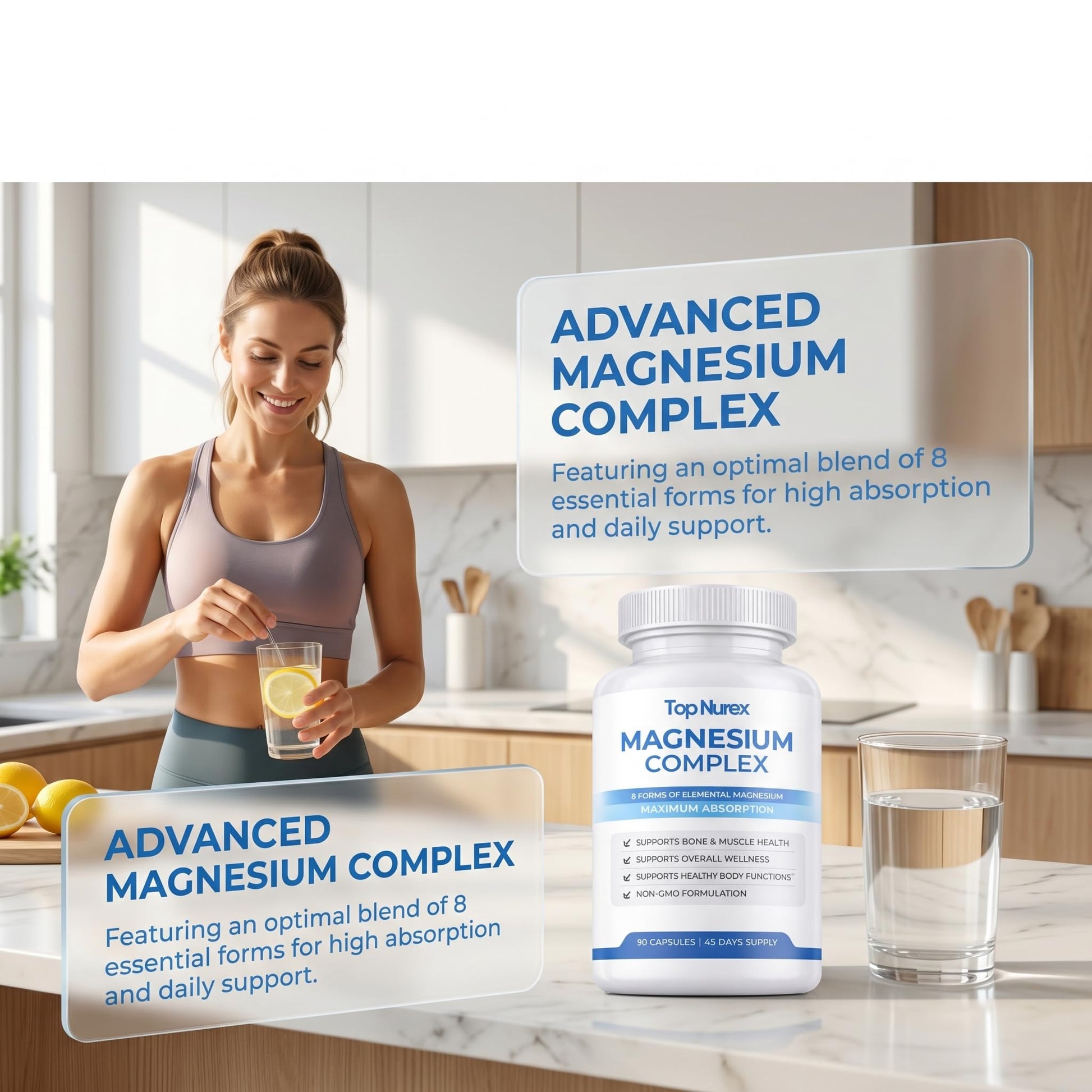 Top Nurex Magnesium Complex for Women & Men,1000mg High Absorption Blend, 8 Magnesium Forms Including Glycinate, Citrate & Malate, Daily Nutrient Support, Vegan Non-GMO, 90 Capsules (1 Pack) wuliao uk supplements