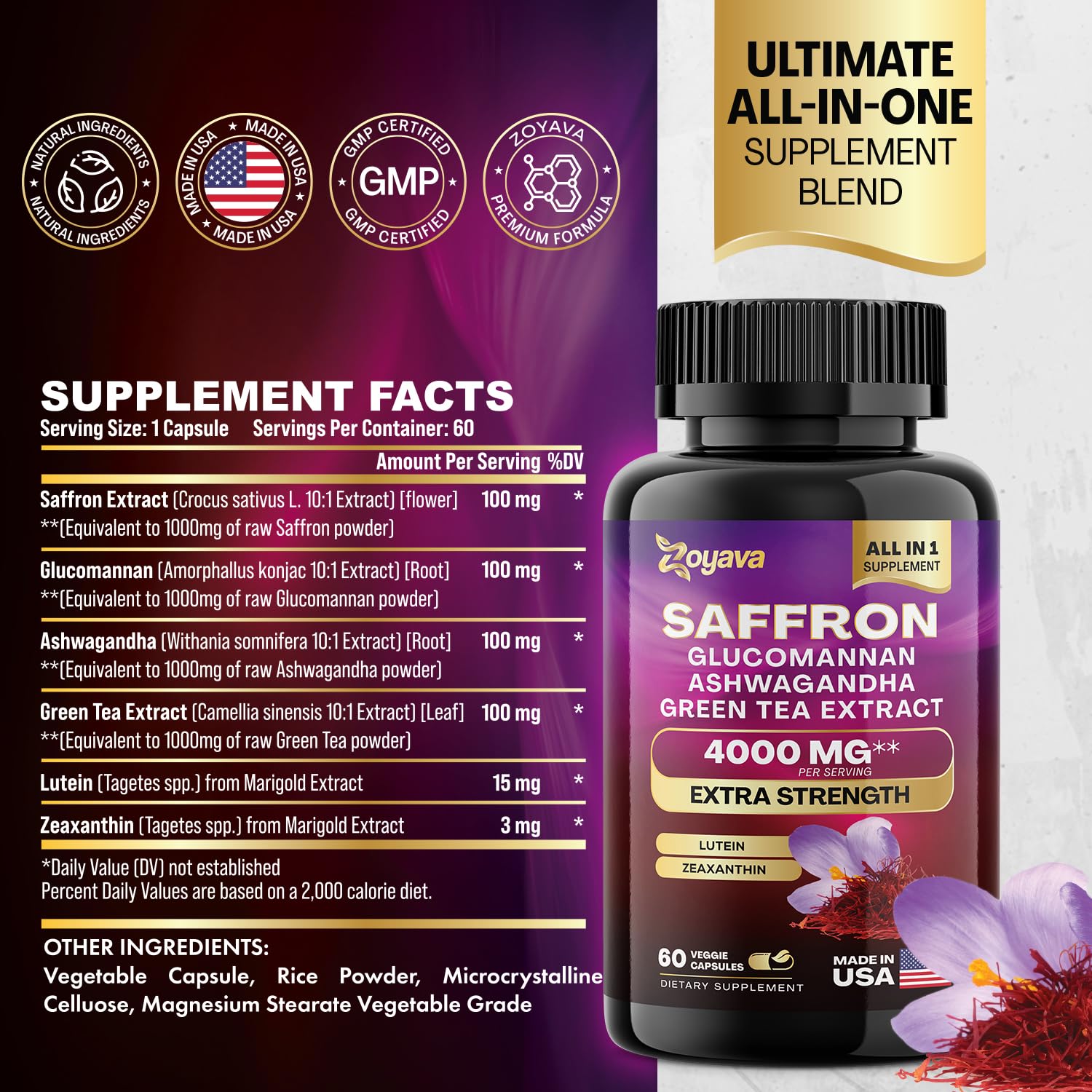 Zoyava Sea Moss 16-in-1 and Saffron 6-in-1 Bundle Zoyava uk supplements