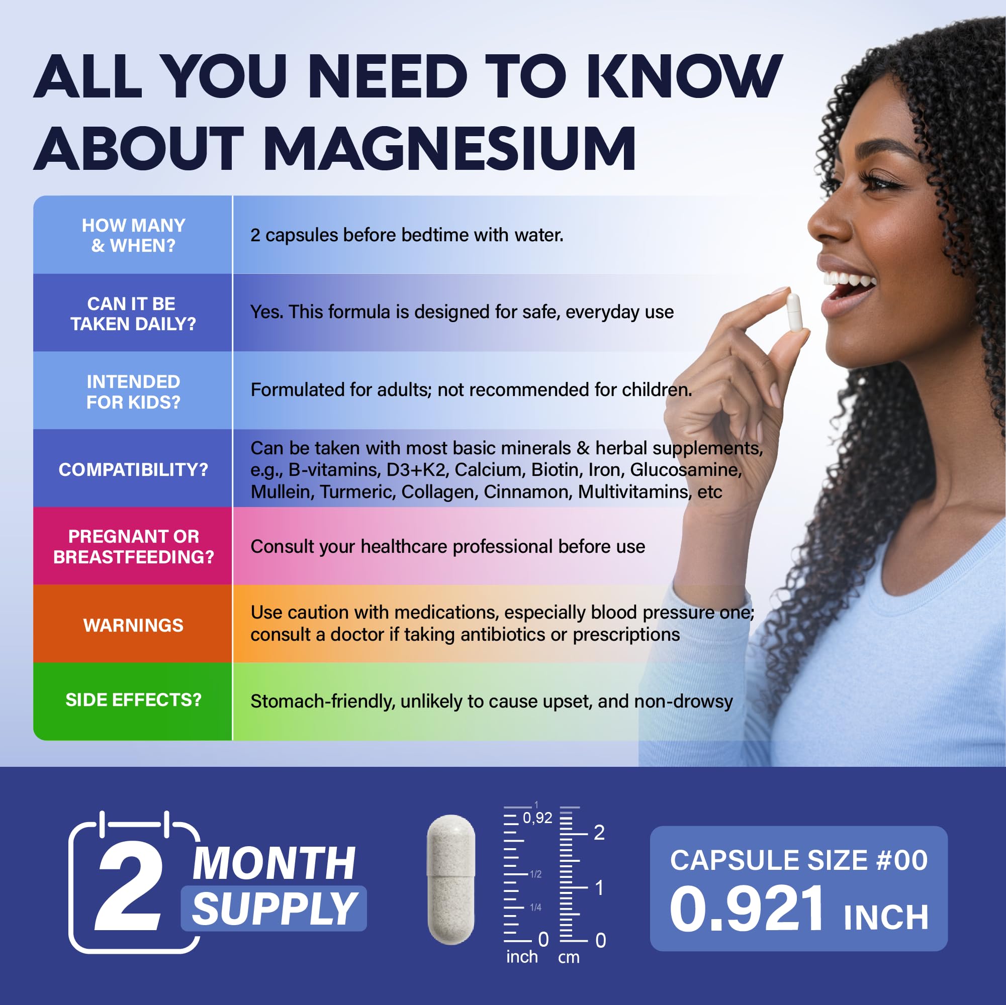 Magnesium Glycinate - Sleep & Relaxation Support - Extra Strength Glycinate, Glycine & Taurine 1500 mg - Magnesium Supplement for Women & Men - Chelated & High Absorption - Made in USA - 120 Capsules NUTRAHARMONY uk supplements