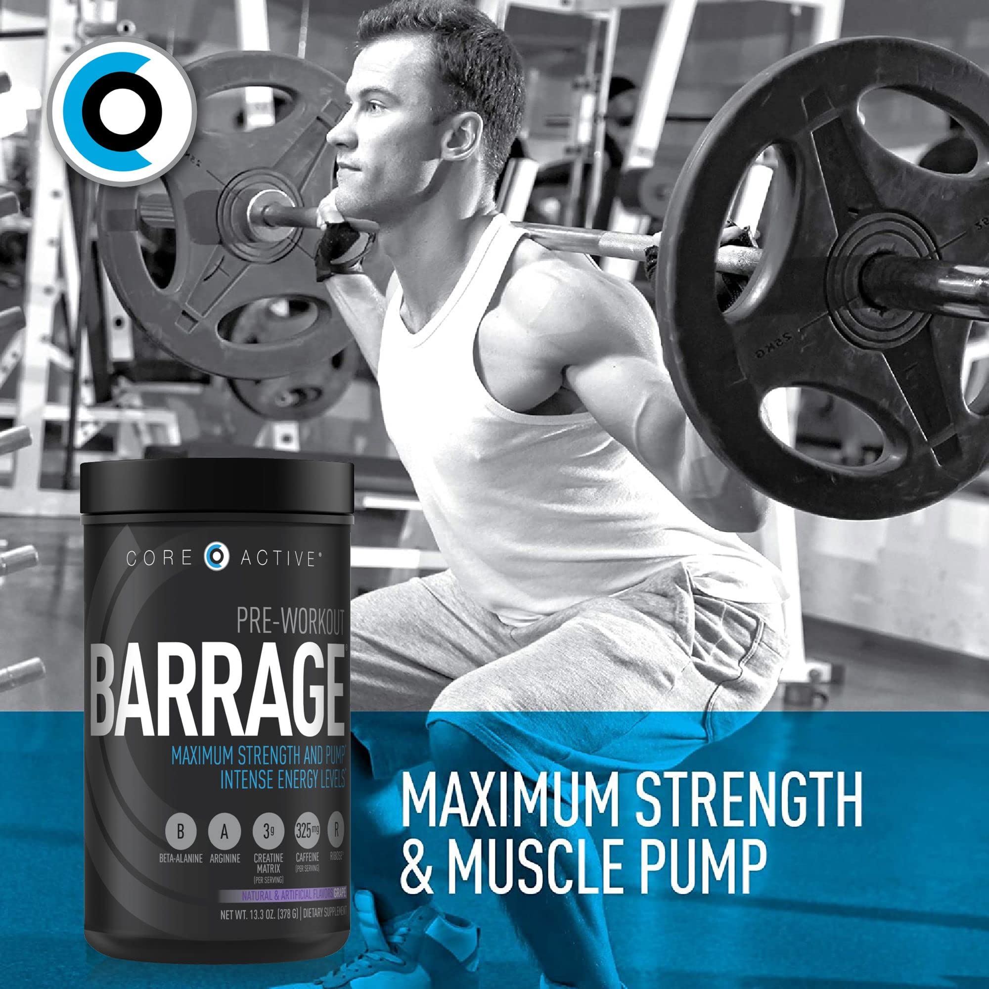 (CORE)ACTIVE Barrage Pre Workout Powder - Preworkout for Women & Men, Creatine (CORE)ACTIVE uk supplements