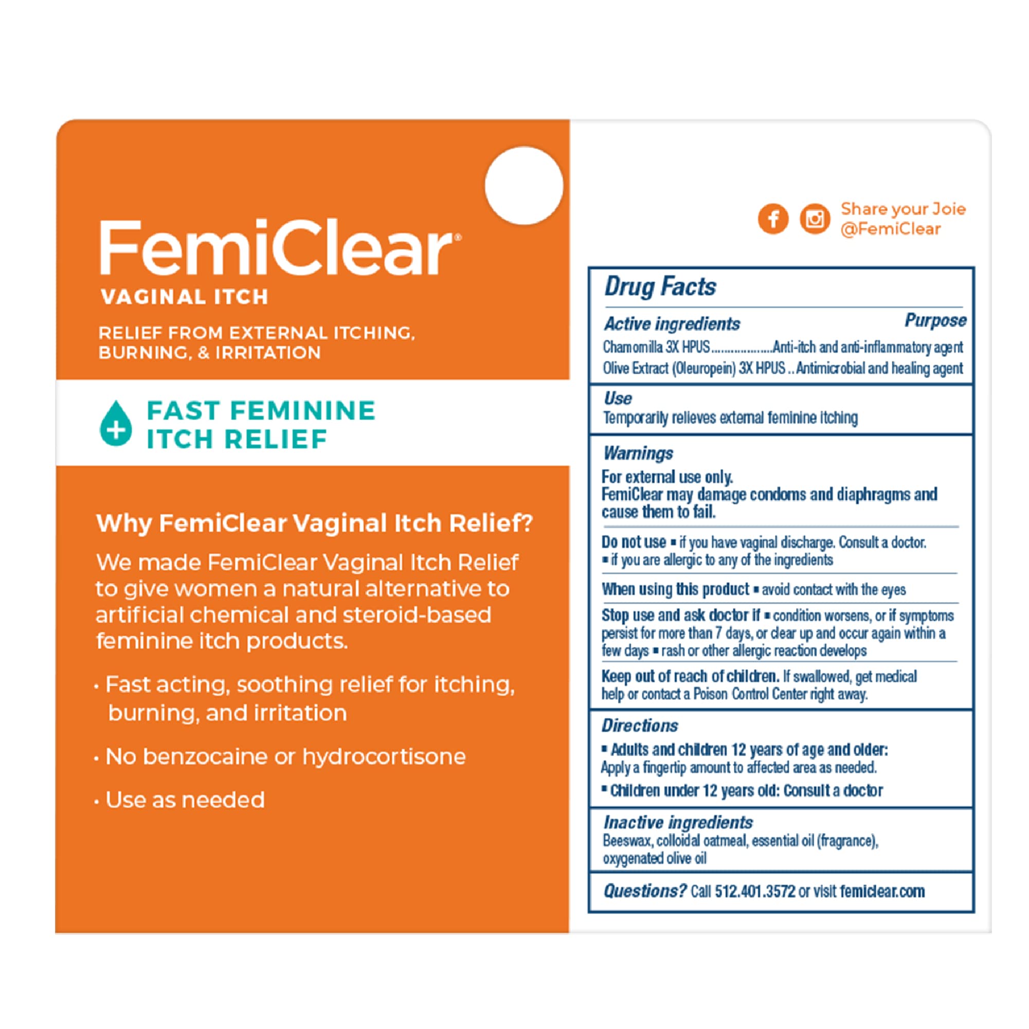 FemiClear Vaginal Itch Relief | Fast Feminine Itch Relief | Made With All-Natural & Organic Ingredients FemiClear uk supplements