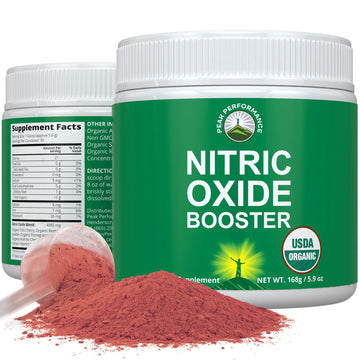 USDA Organic Plant Based Nitric Oxide Booster Powder Supplement for Men & Women. Caffeine Free Supplements 5 Top Organic Ingredients. Beet Root, Tart Cherry, Acerola Cherry, Pomegranate, Red Ginseng Peak Performance uk supplements