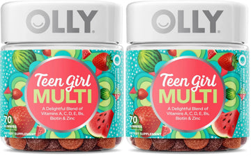 OLLY Teen Girl Multi Gummy, Healthy Skin and Immune Support, 15 Essential Vitamins, Biotin, Zinc, Calcium, Chewable Multivitamin OLLY uk supplements