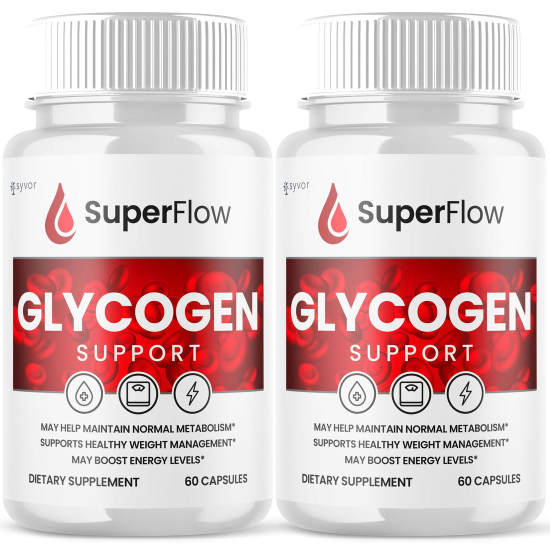 (2 Pack) Super Flow Glycogen Support, Official SuperFlow Advanced Formula Glyco Optimizer Capsules, All Natural Super Flow Pills, Daily Wellness Supplement to Support Healthy Balance (120 Capsules) Syvor uk supplements