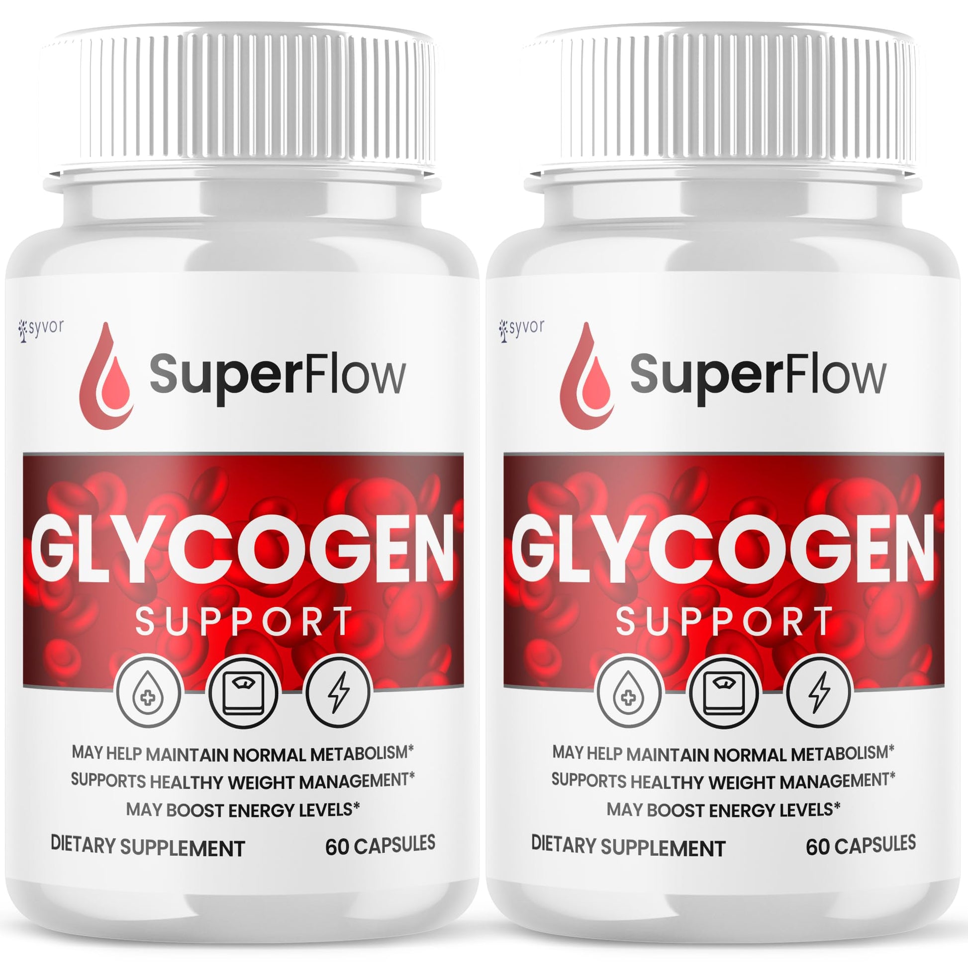 (2 Pack) Super Flow Glycogen Support, Official SuperFlow Advanced Formula Glyco Optimizer Capsules, All Natural Super Flow Pills, Daily Wellness Supplement to Support Healthy Balance (120 Capsules) Syvor uk supplements