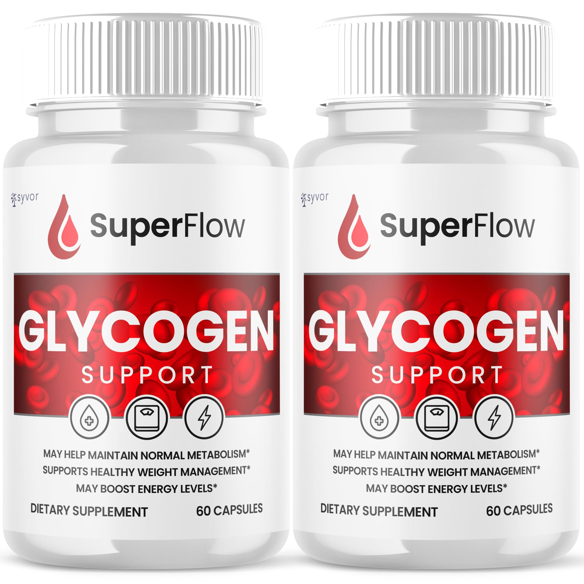(2 Pack) Super Flow Glycogen Support, Official SuperFlow Advanced Formula Glyco Optimizer Capsules, All Natural Super Flow Pills, Daily Wellness Supplement to Support Healthy Balance (120 Capsules) Syvor uk supplements