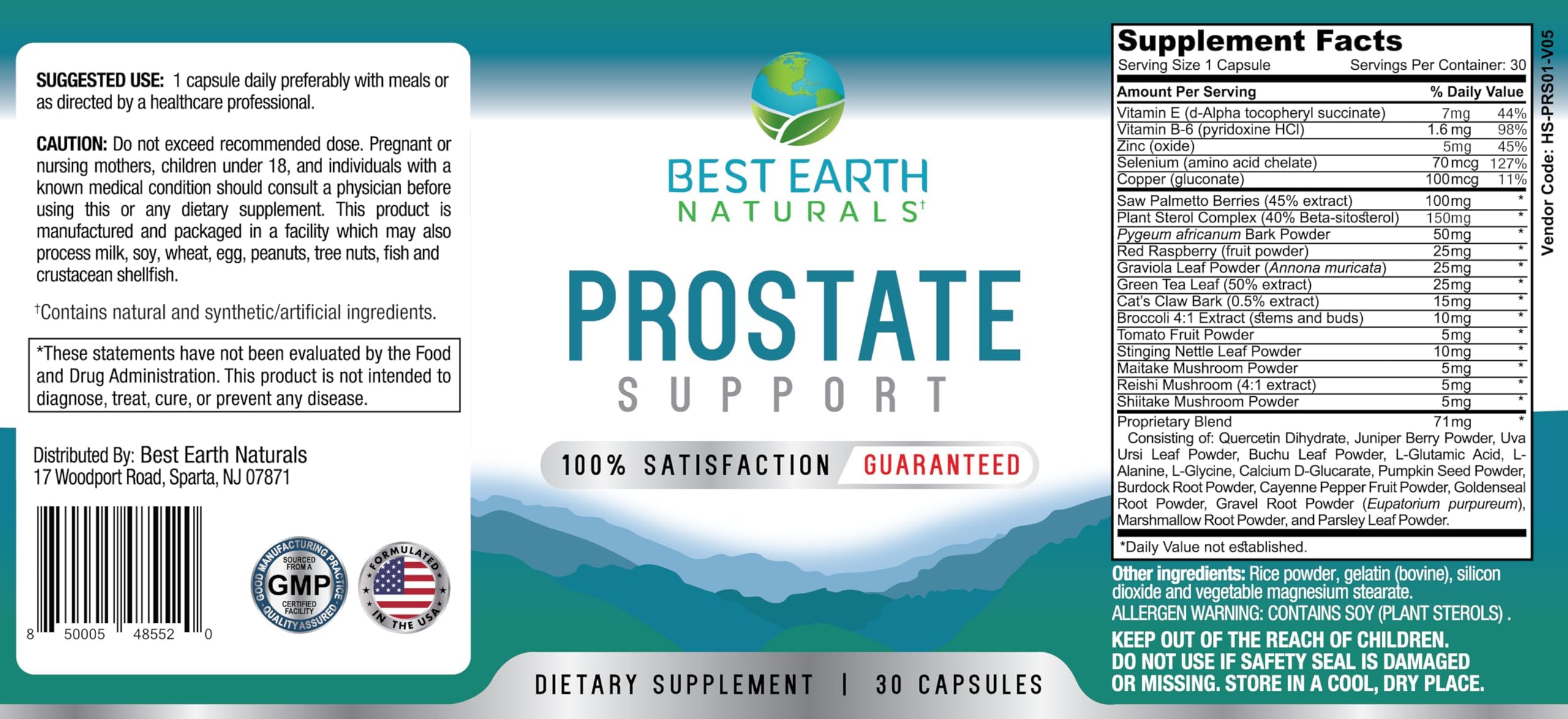 Best Earth Naturals Prostate Support Supplement for Men - Prostate Support - 30 Day Supply Best Earth Naturals uk supplements