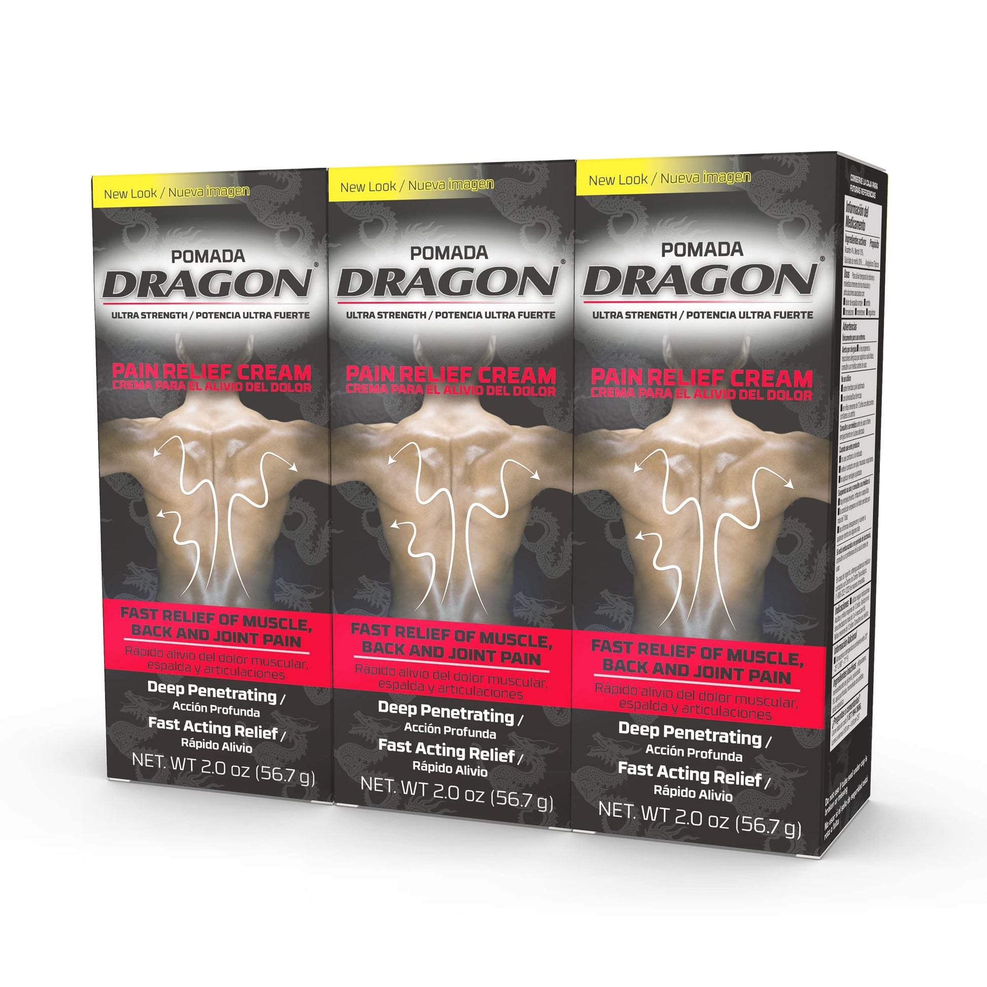 Dragon - Ultra Strength Pain Relief Cream for Muscle, Back and Joint Pain Cream, 2 Ounce (Pack of 3) Dragon uk supplements