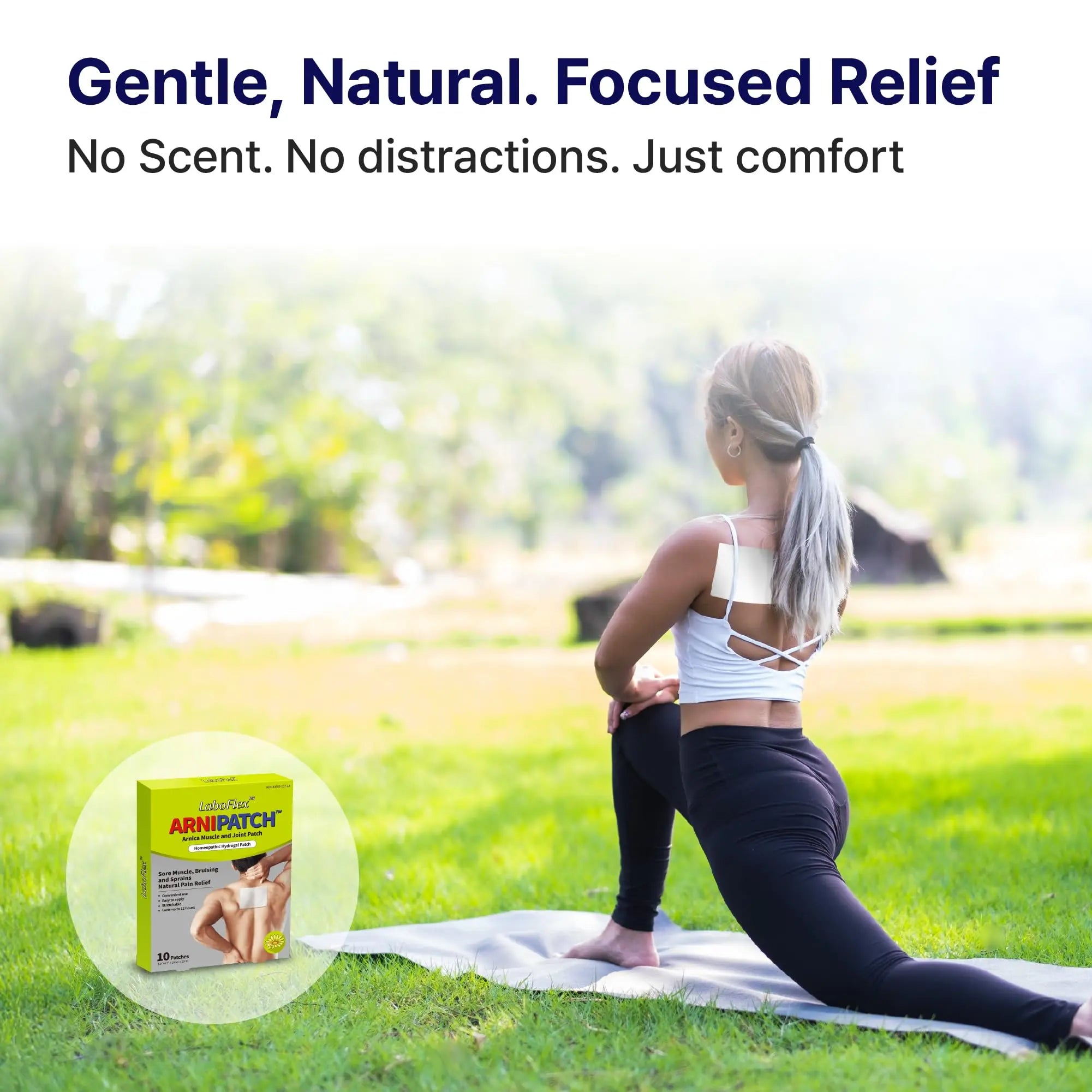 Arnica Hydrogel Pain Relief Patches | Natural Relief for Muscle, Joint, Bruises & Swelling | Flexible, Non-Greasy & Long-Lasting | Great for Back, Knee & Neck Pain (3.9"x4.7", 10, Count) Wooshin Labottach uk supplements