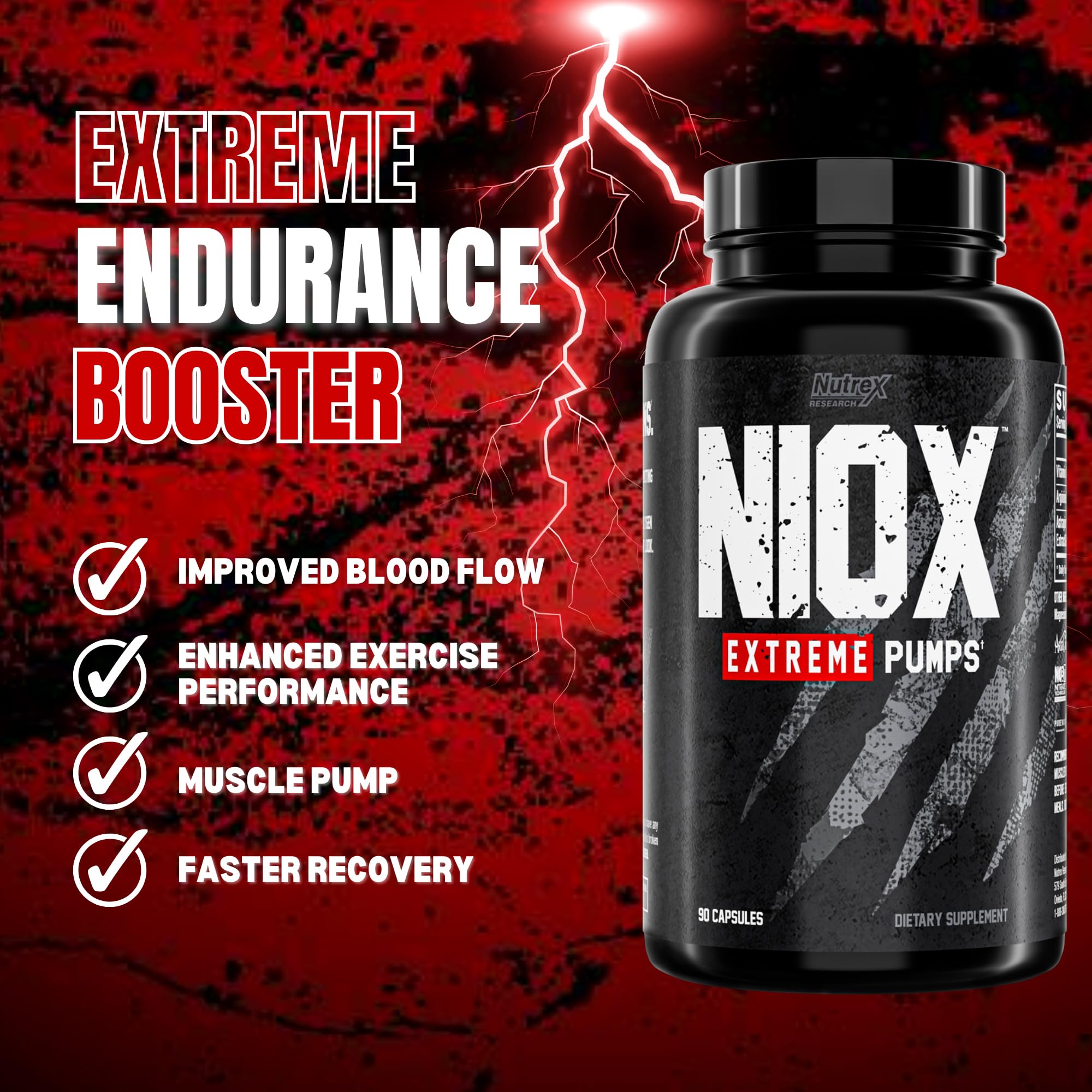 Nutrex Research NIOX Extreme Pumps - 180-Count Pre-Workout Pump Supplement Nutrex Research uk supplements
