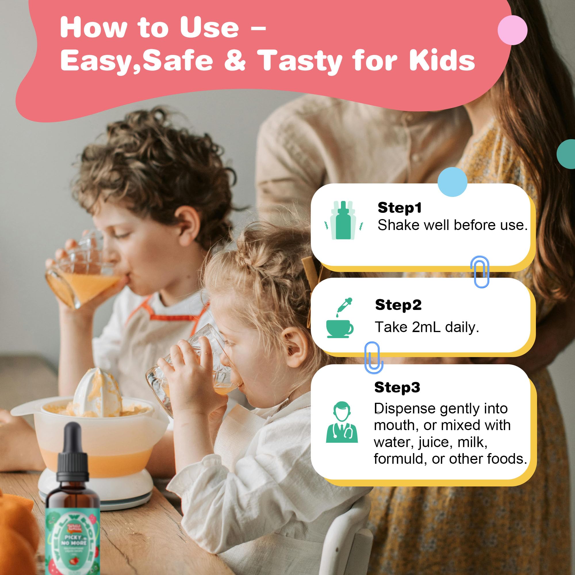 Well&Whole Sulforaphane Kids Liquid Supplement – Pick No More Broccoli Sprout Extract Drops, Hidden Greens for Picky Eaters, Daily Nutrition Support, Sugar-Free, Vegan, 60mL Well&Whole uk supplements