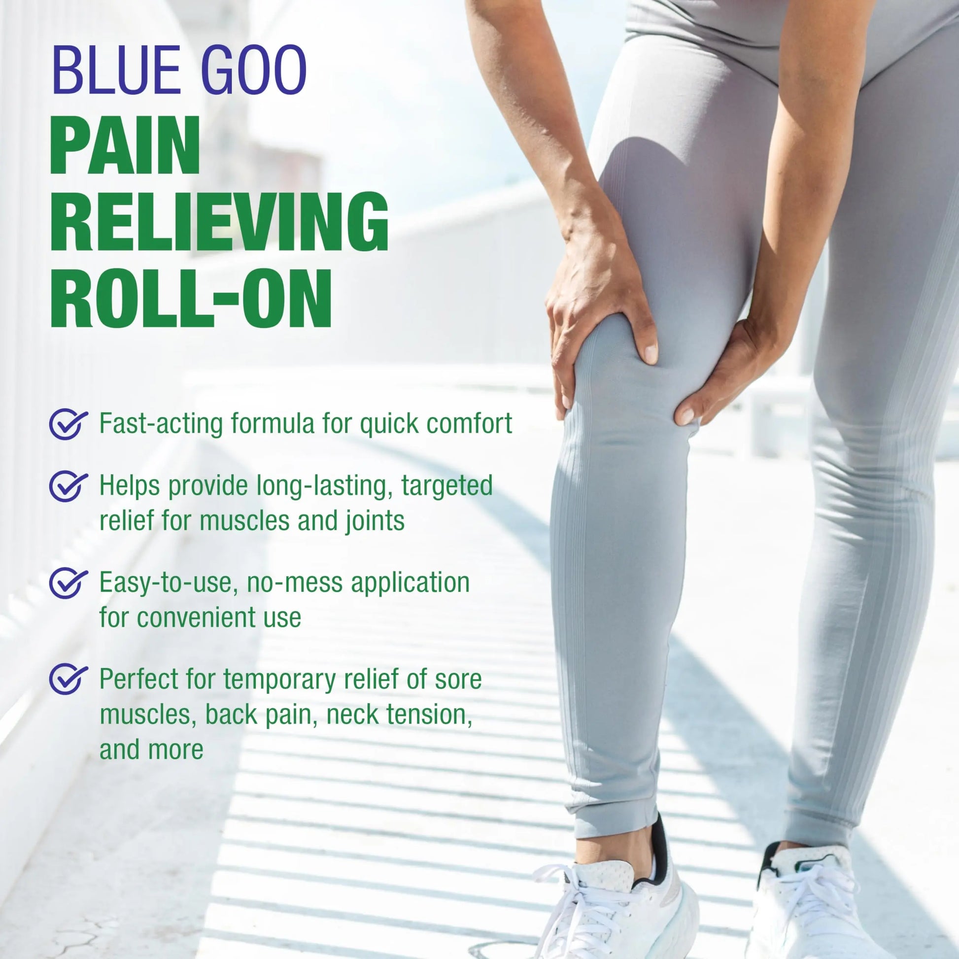 Blue Goo Pain Relieving Menthol Roll On – for Back, Neck, Muscle and Joint Pain, Sprains and Strains, Fast-Acting Soothing Cooling Pain Relief Liquid with 4% Menthol, 2.5 oz (3 Pack) Blue Goo uk supplements