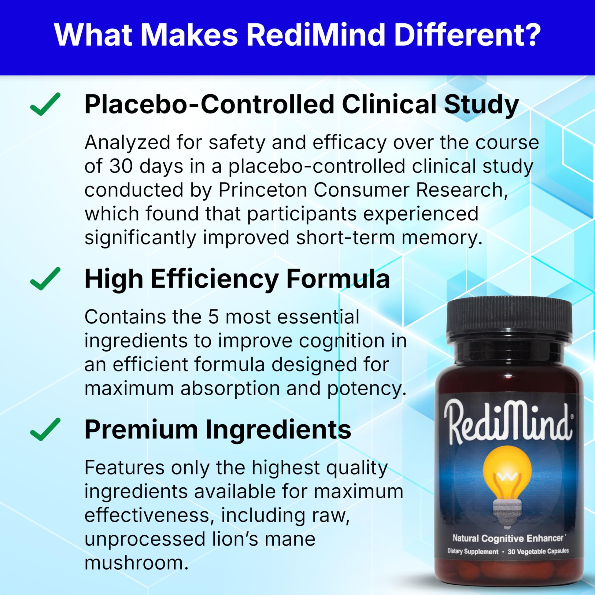 RediMind - Natural Cognitive Enhancement Supplement Capsule - Non-GMO, Vegan, Gluten-Free RediMind uk supplements