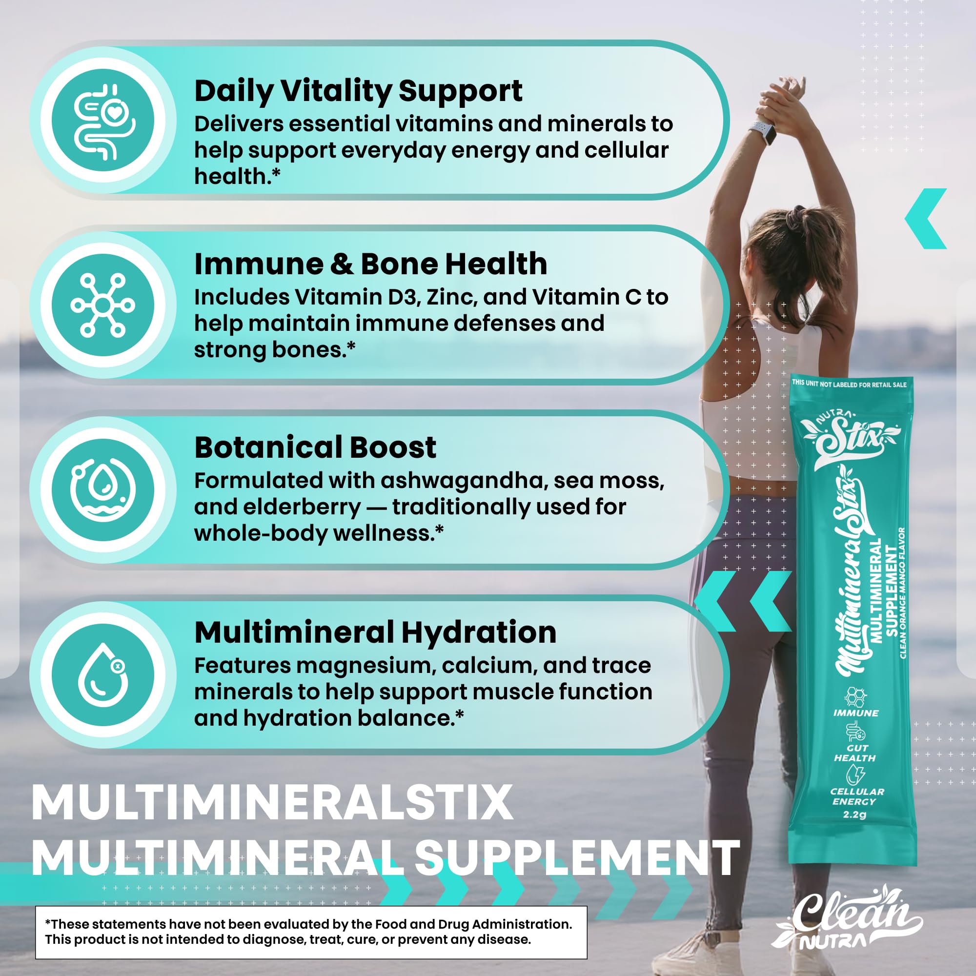 Sea Moss Powder Elderberry Ashwagandha Chlorella Manuka Honey VitaminD3 Vitamin C Zinc Spirulina Iodine Greens Detox Immune Support Sugar Free Hydration Powder Drink Mix – 20 Sticks Clean Nutraceuticals uk supplements