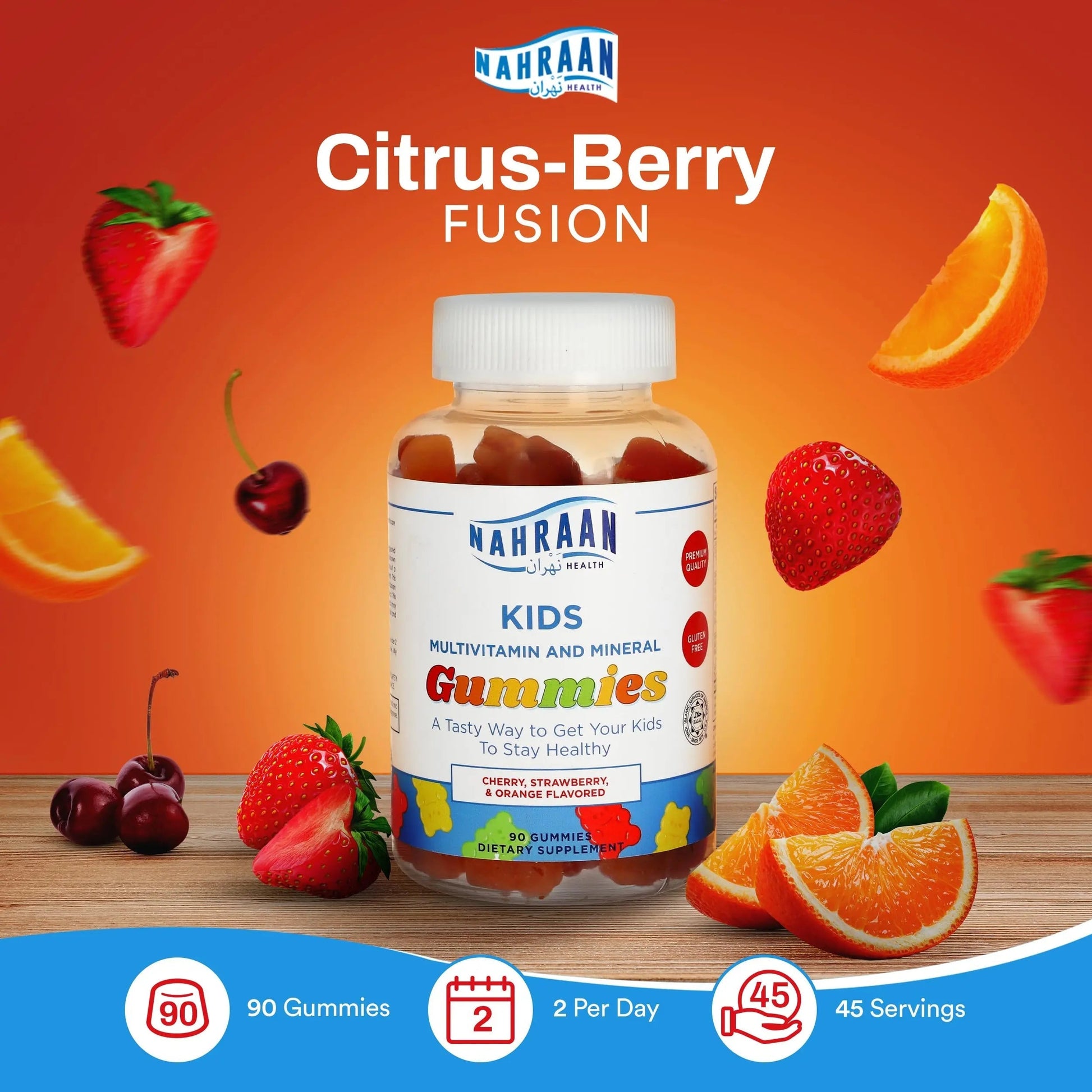 NAHRAAN HEALTH Halal Vitamins for Kids - Halal Multivitamins for Kids Vitamin A, C, D, E, B6, B12 - Non-GMO Vegetarian, Halal Gummies - 90 Count NAHRAAN HEALTH uk supplements