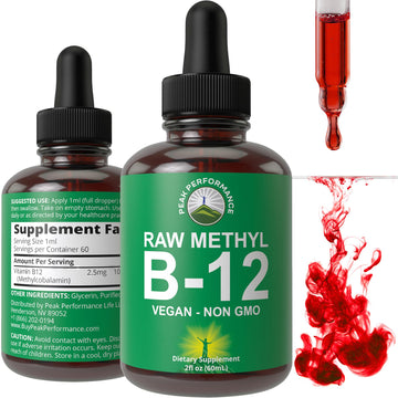 Raw Methyl B12 Liquid Drops. Sublingual Fast Acting Advanced Vegan B 12 Liquid Vitamin Supplement. High Bioavailability Methylcobalamin B-12 Vitamins for Energy, Focus and Relief. for Men + Women Peak Performance uk supplements