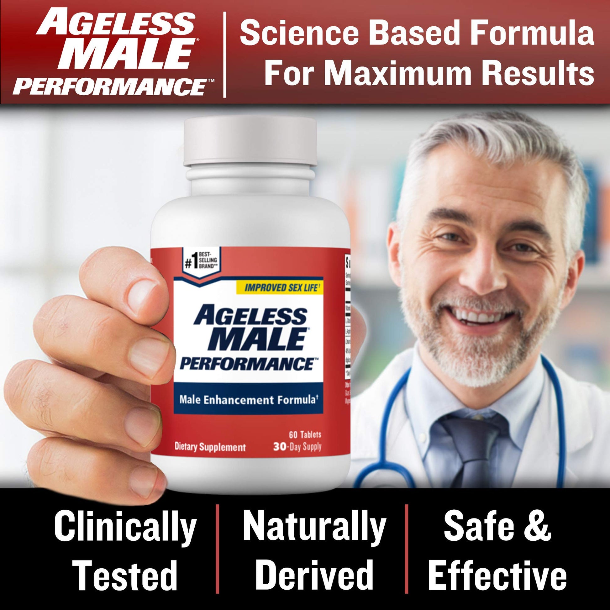 Ageless Male Performance Nitric Oxide Booster for Men - Promote Blood Circulation New Vitality uk supplements