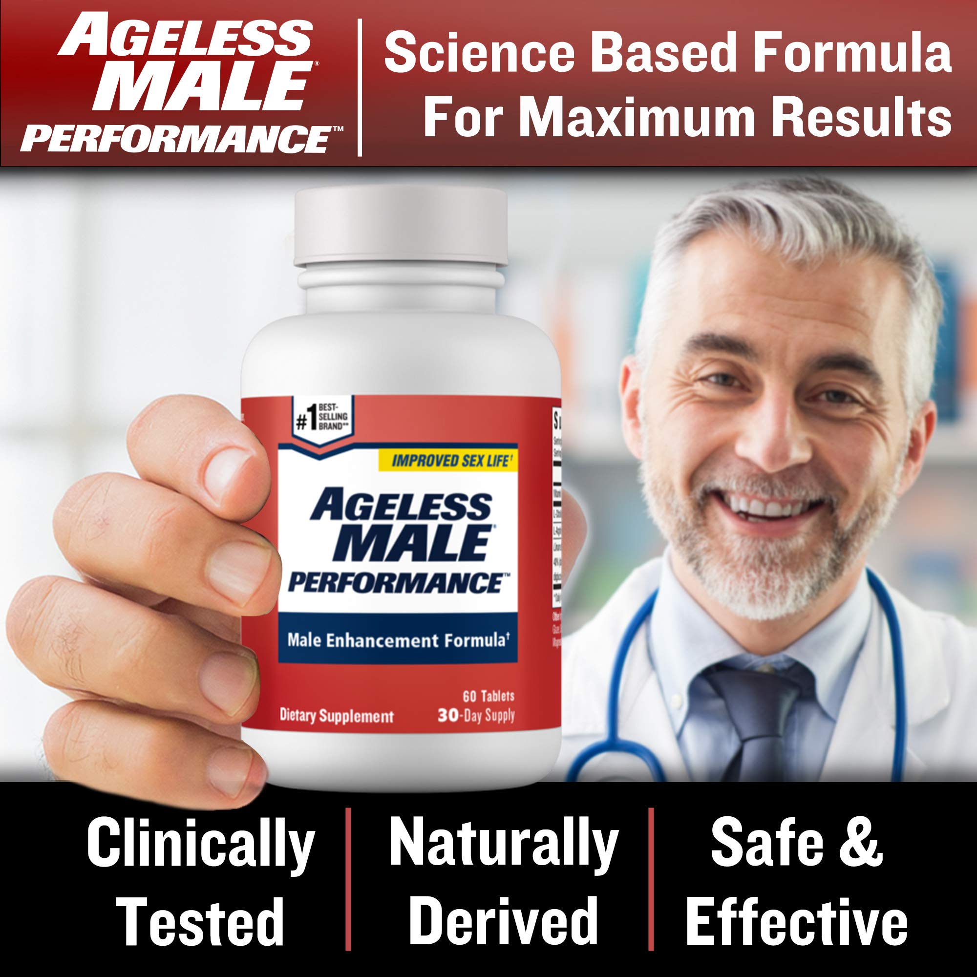Ageless Male Performance Nitric Oxide Booster for Men - Promote Blood Circulation New Vitality uk supplements