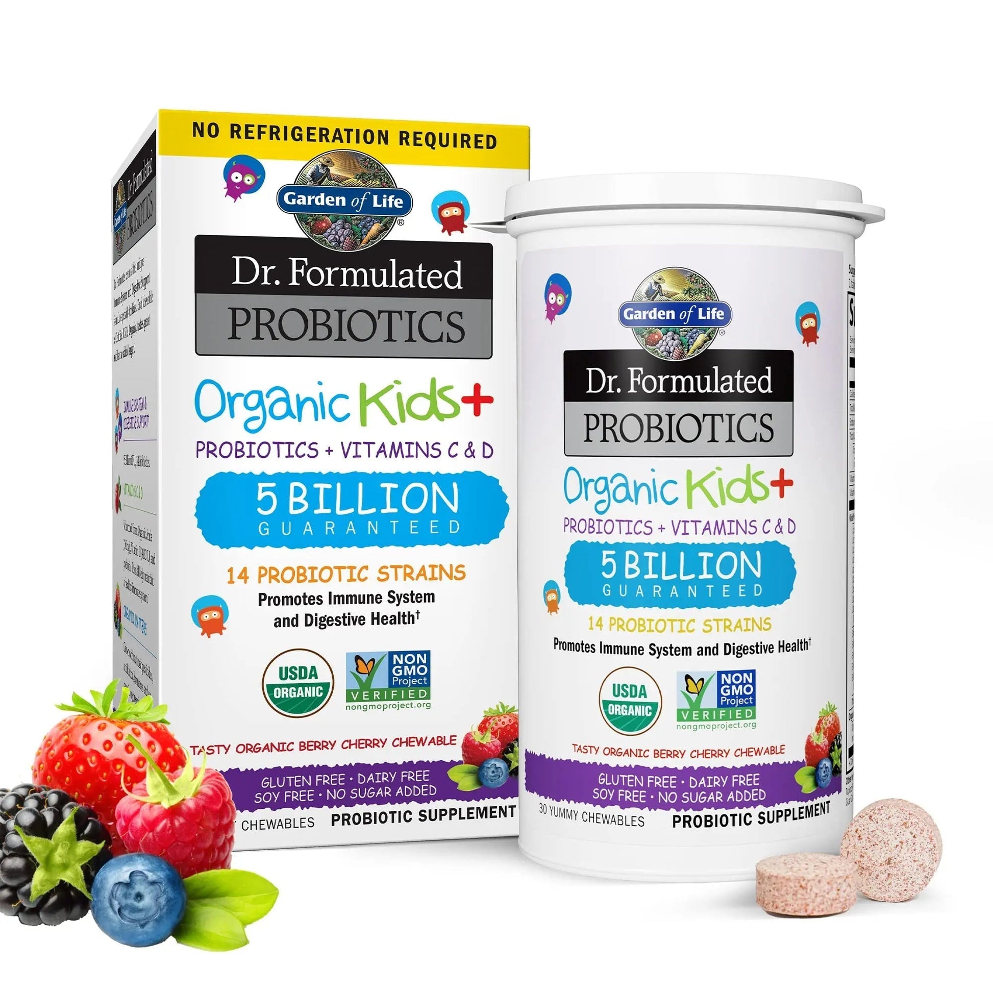 SmartyPants Organic Kids Multivitamin Gummies: Probiotics & Garden of Life Dr. Formulated Probiotics Organic Kids+ Plus Vitamin C & D - Berry Cherry - Gluten SmartyPants uk supplements