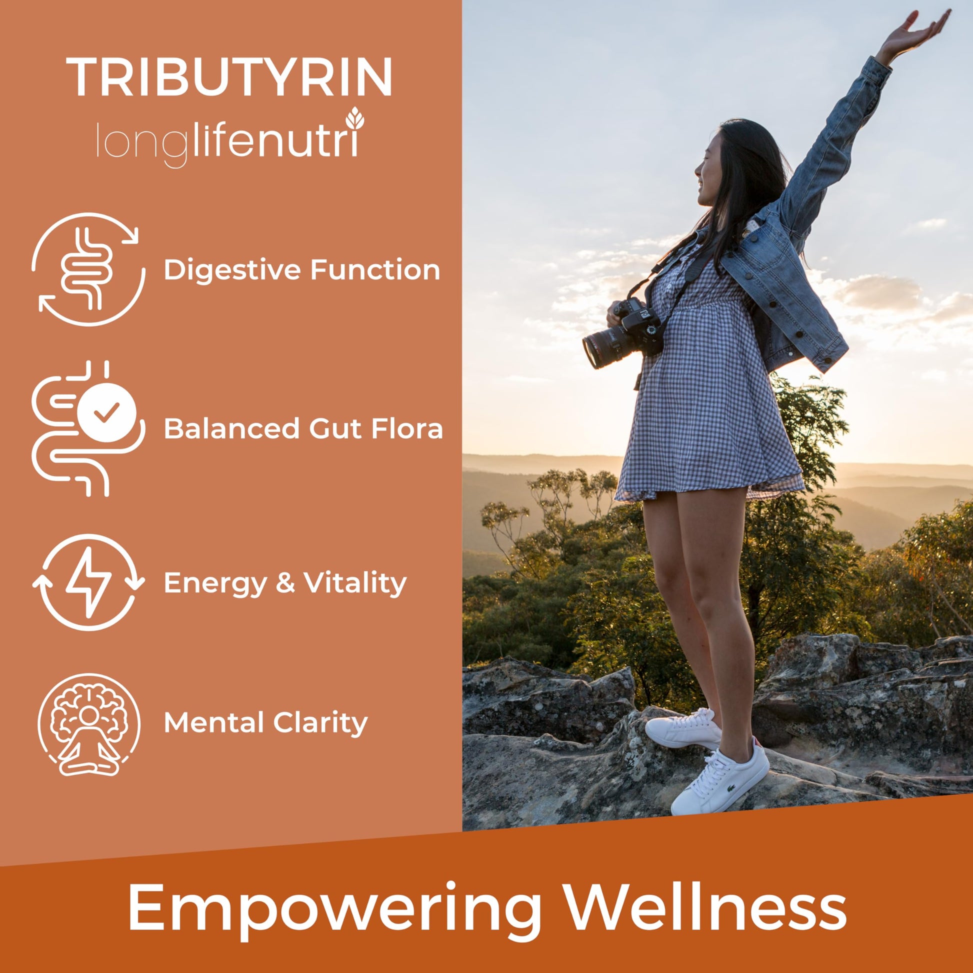 BioGutyrin – Tributyrin 500mg, Postbiotic Supplement for Gut Function & Nutrient Absorption, 120 Vegetarian Capsules, Butyric Acid for Butyrate Production, 4-Month Supply, GMP Certified, Made in USA LongLifeNutri uk supplements