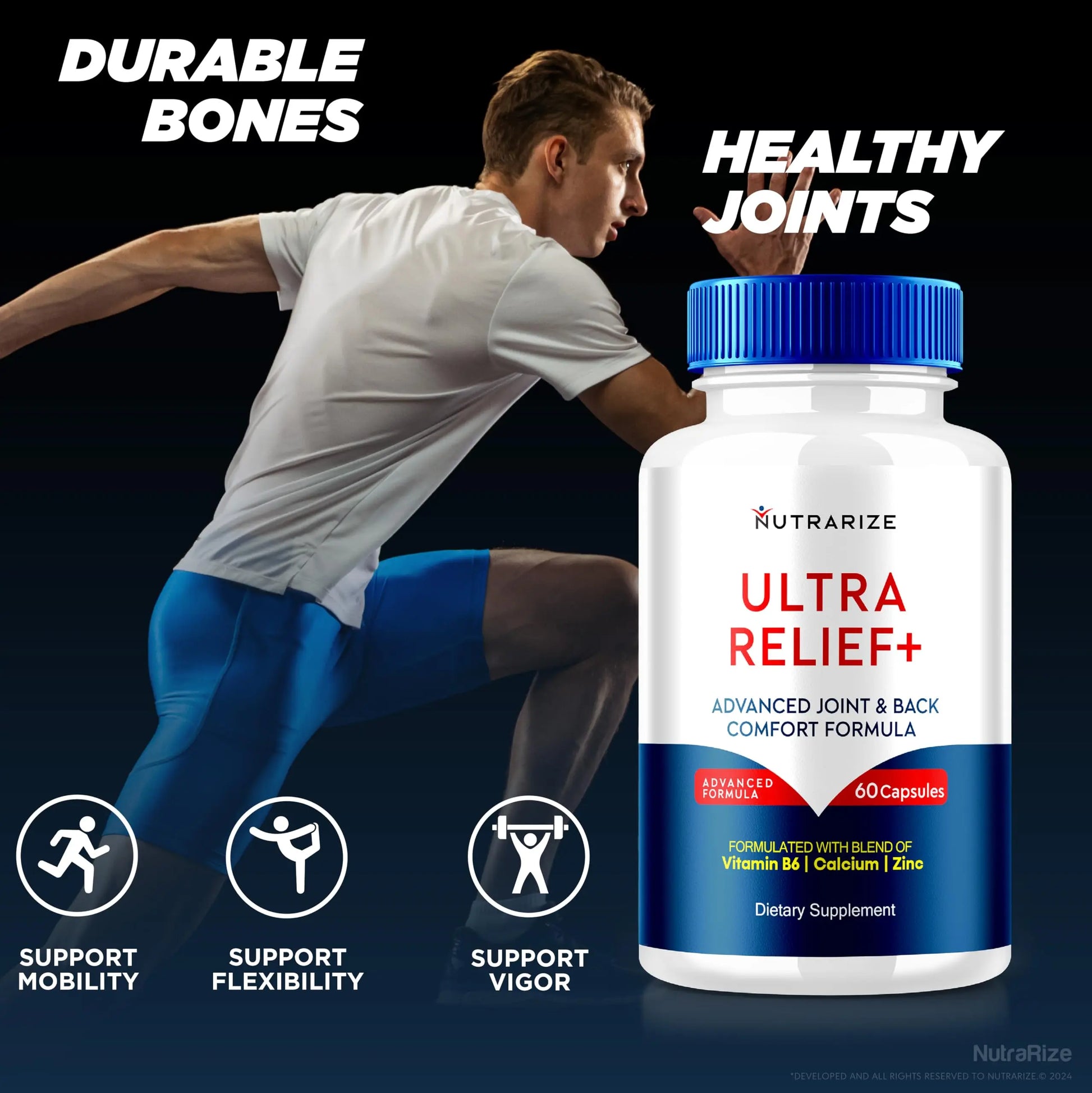 (2 Pack) Ultra Relief+ Capsules, Official Formula for Joint Health, All-Natural Supplement to Support Joint Function and Mobility, Ultra Relief + Pills, Ultra Relief Plus Reviews (120 Capsules) NutraRize uk supplements