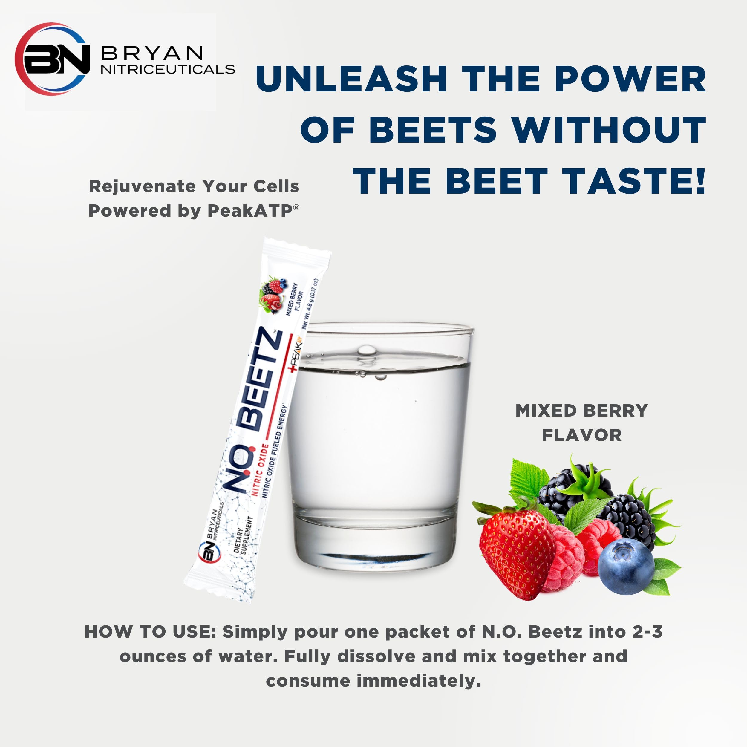 Bryan Nitriceuticals N.O. Beetz Nitric Oxide Fueled Energy Boost Supplement, Hydration & Cellular Energy Production Enhancer, Blend of Vitamins and Minerals (30 Servings) Bryan Nitriceuticals uk supplements