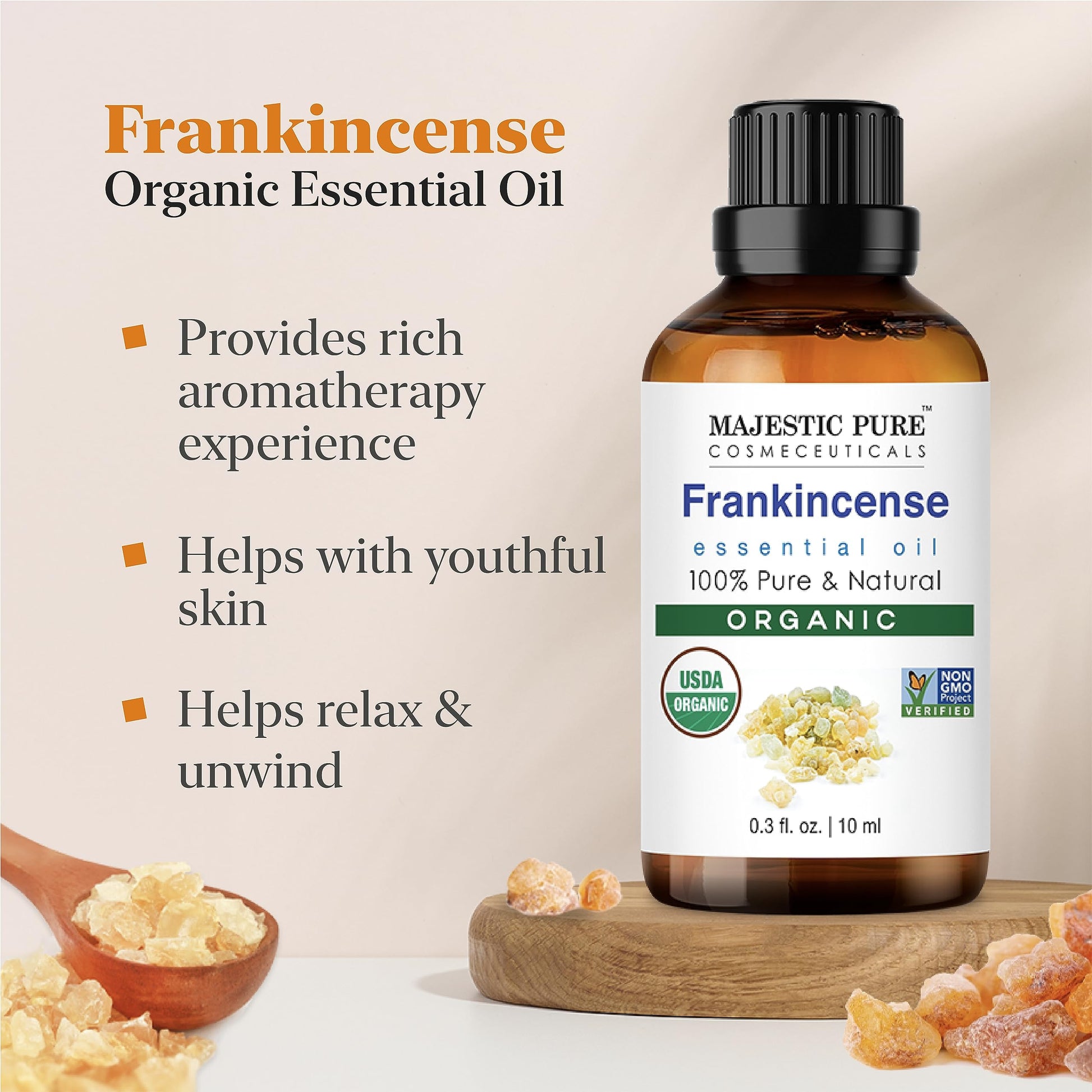Majestic Pure USDA Organic Frankincense 0.33 fl oz MAJESTIC PURE uk supplements