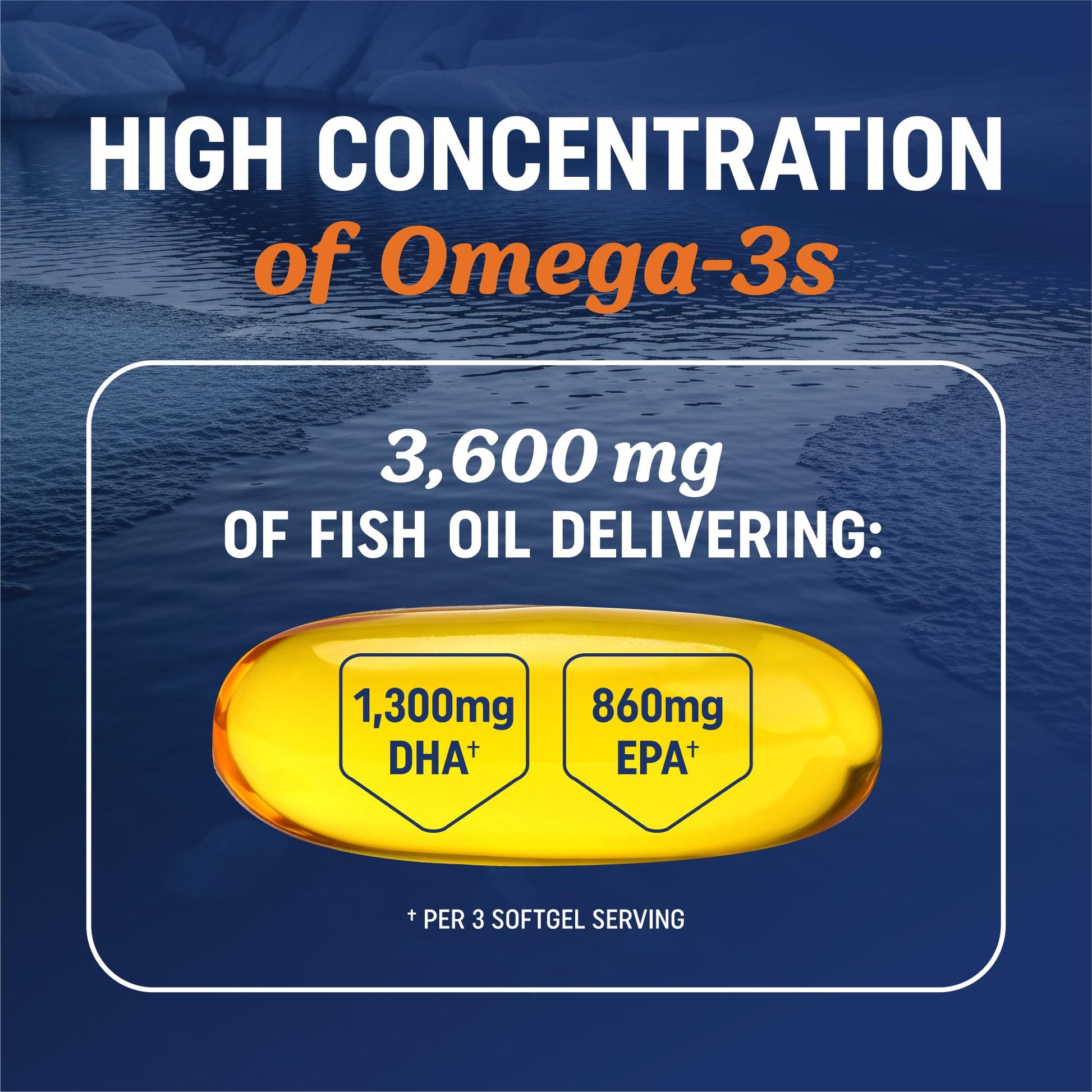Triple Strength DHA Omega 3 Fish Oil 3600 mg | Over 2100mg Omega-3 Fatty Acids with 860mg of DHA | 1300mg EPA | Best Essential Fatty Acids | Premium Wild Caught & Burpless Fish Oil | 120 ct. MAV NUTRITION uk supplements