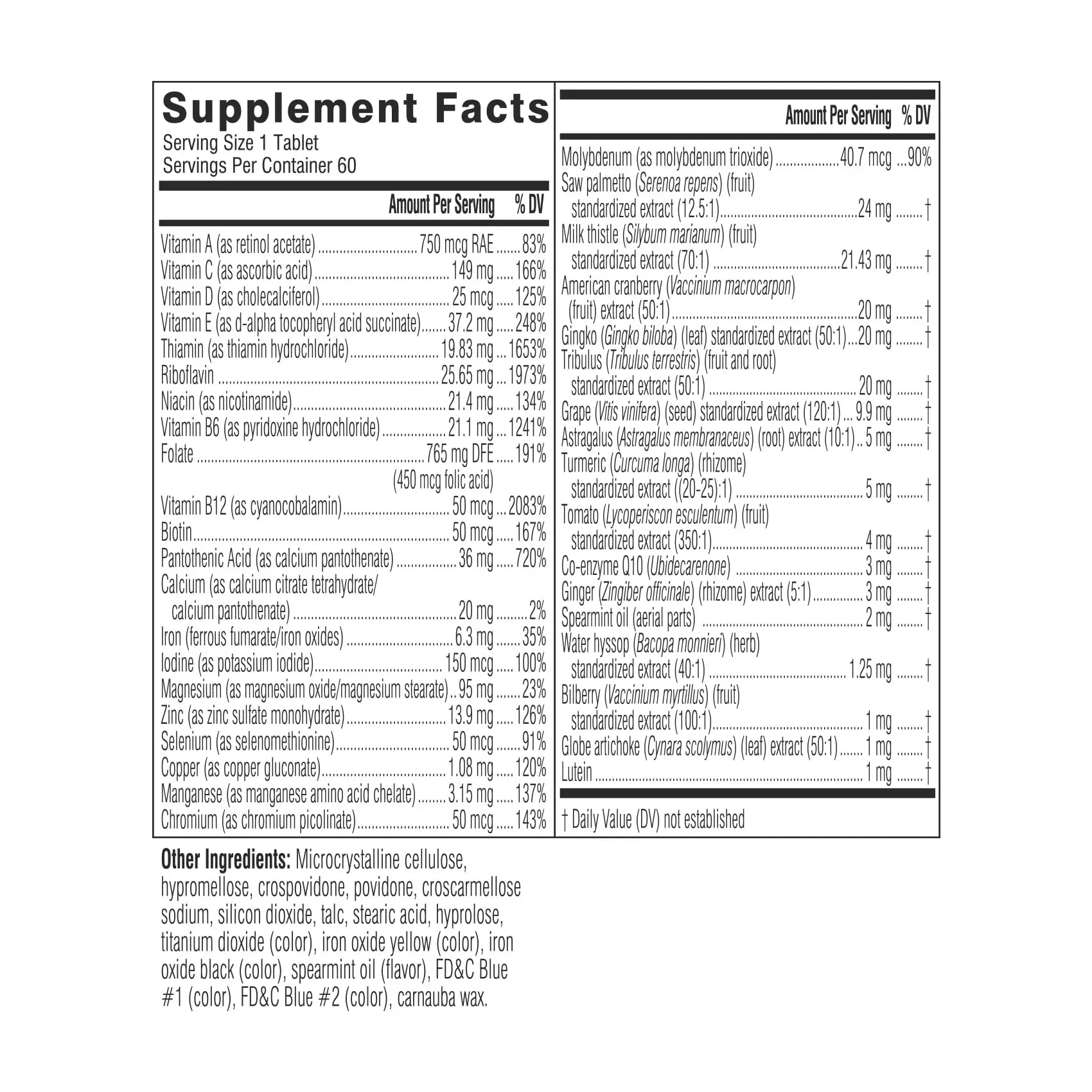 Swisse Daily Multivitamin for Men 50 and Over | 39 Vitamins, Antioxidants and Minerals + Adaptogens | Energy & Immune Support | Swisse uk supplements