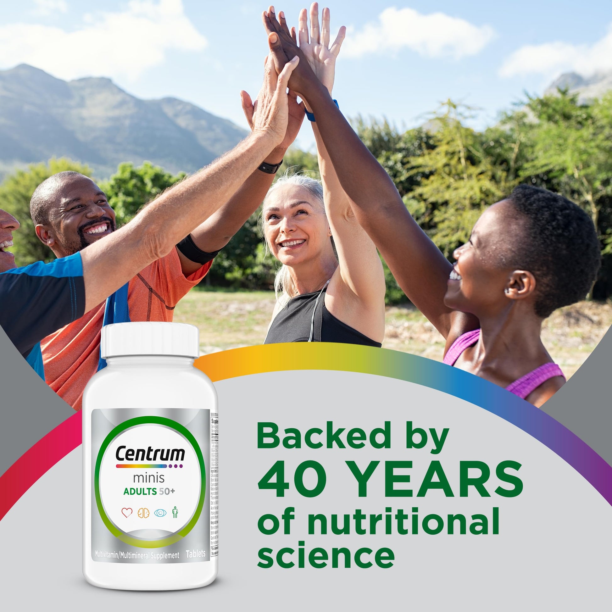Centrum Minis Silver Multivitamin for Adults 50 Plus, Multimineral Supplement, Vitamin D3, B-Vitamins, Gluten Free, Non-GMO Ingredients Centrum uk supplements