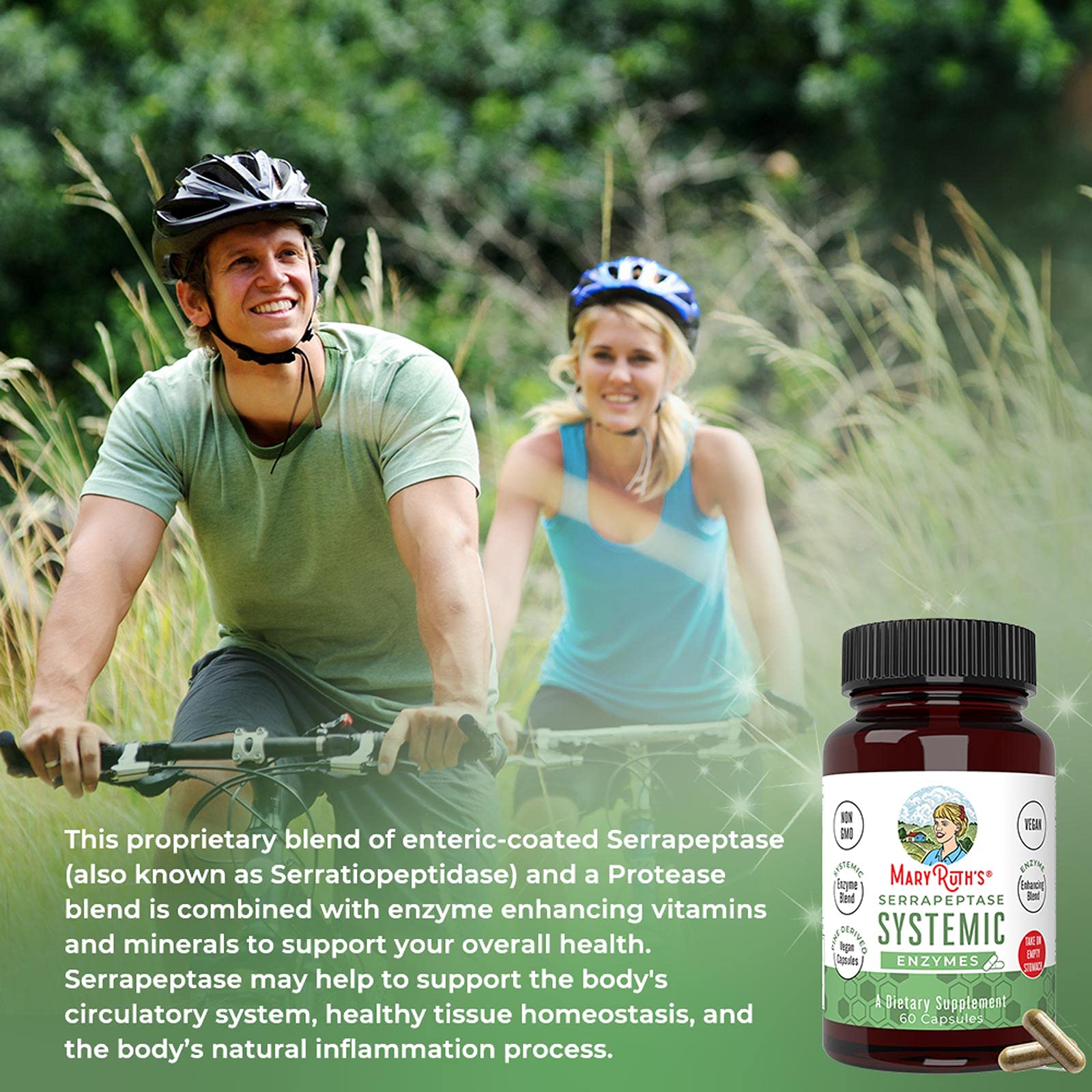 MaryRuth Organics Serrapeptase Enzymes Capsules | Up to 2 Month Supply | Enzyme Supplement for High Potency Sinus Relief Pills| Tissue Health and Cellular Health | Vegan | Gluten Free | 60 Count MARYRUTH'S uk supplements