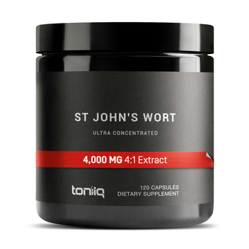 Toniiq 1,000mg Ultra High Strength St. John's Wort Capsules (Non-GMO) - 4X Concentrated Extract - 0.3% Hypericin - Highly Purified and Bioavailable - 120 Capsules Toniiq uk supplements