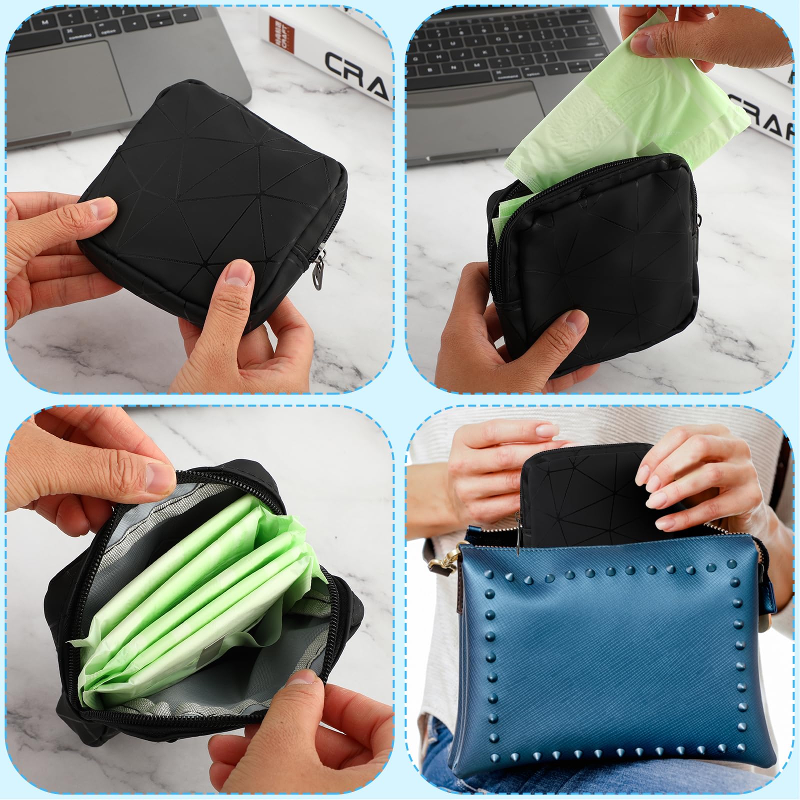 Ouligay Period Bag Sanitary Napkin Storage Bag Tampon Bag Tampon Pad Holder for Purse Menstrual Pad Ouligay uk supplements