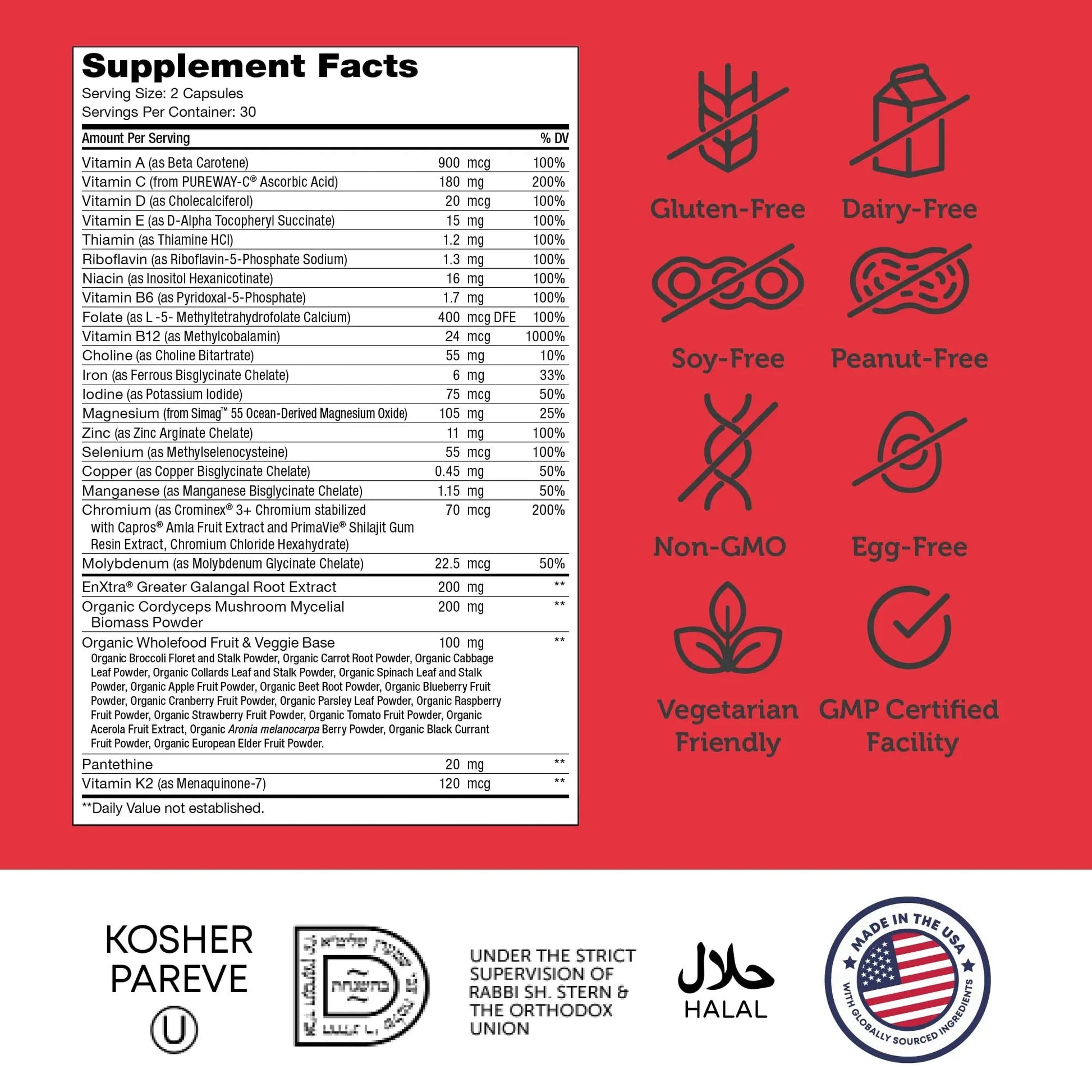 Zahler - Daily Multivitamin for Women & Men with Energy Vitamins, Minerals & Iron (60 Count) Kosher Men & Womens Multivitamins for Healthy Energy Zahler uk supplements