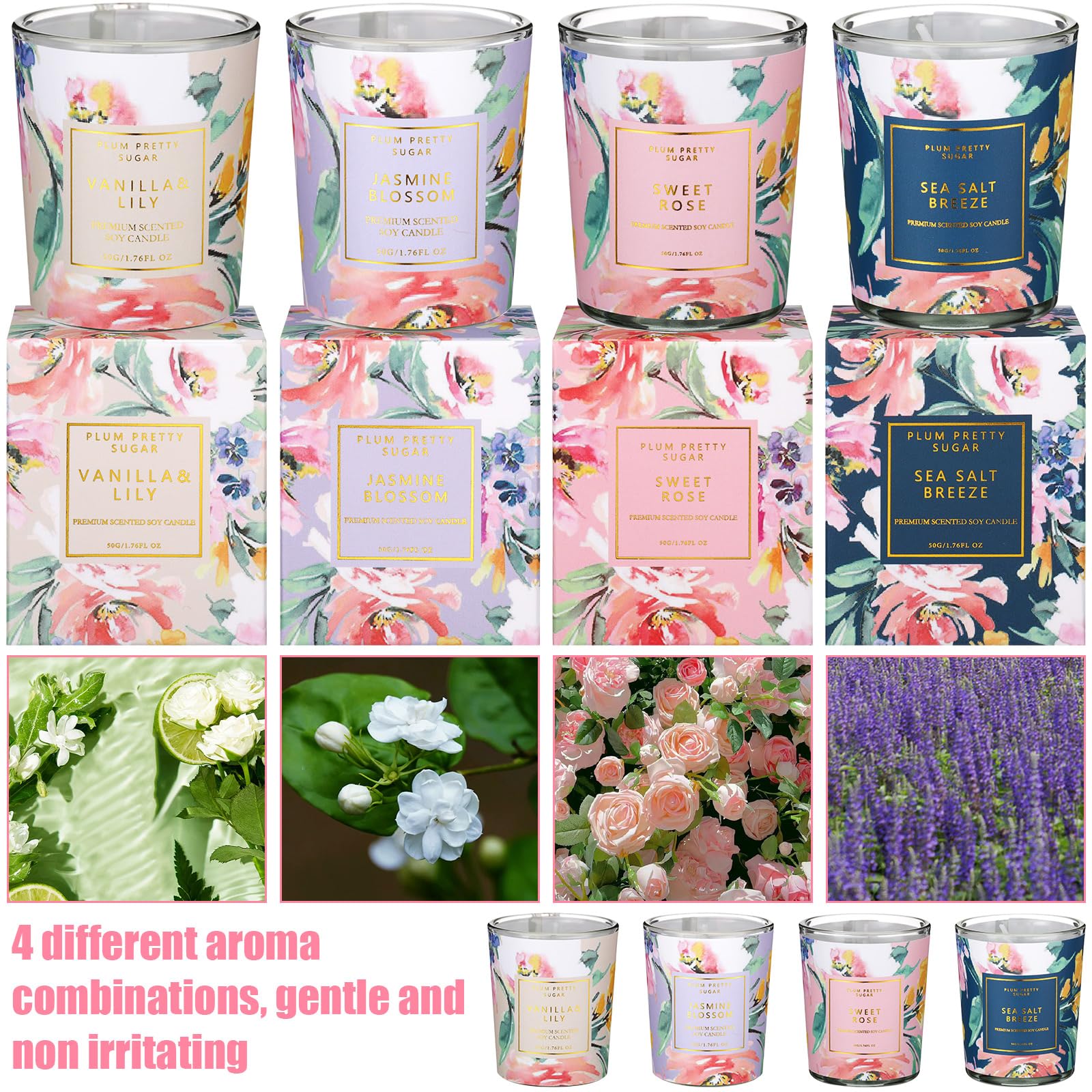 MTLEE 24 Pcs Candles for Home Scented Candle Gifts for Women Bulk 8 Long Lasting Aromatherapy Jar MTLEE uk supplements