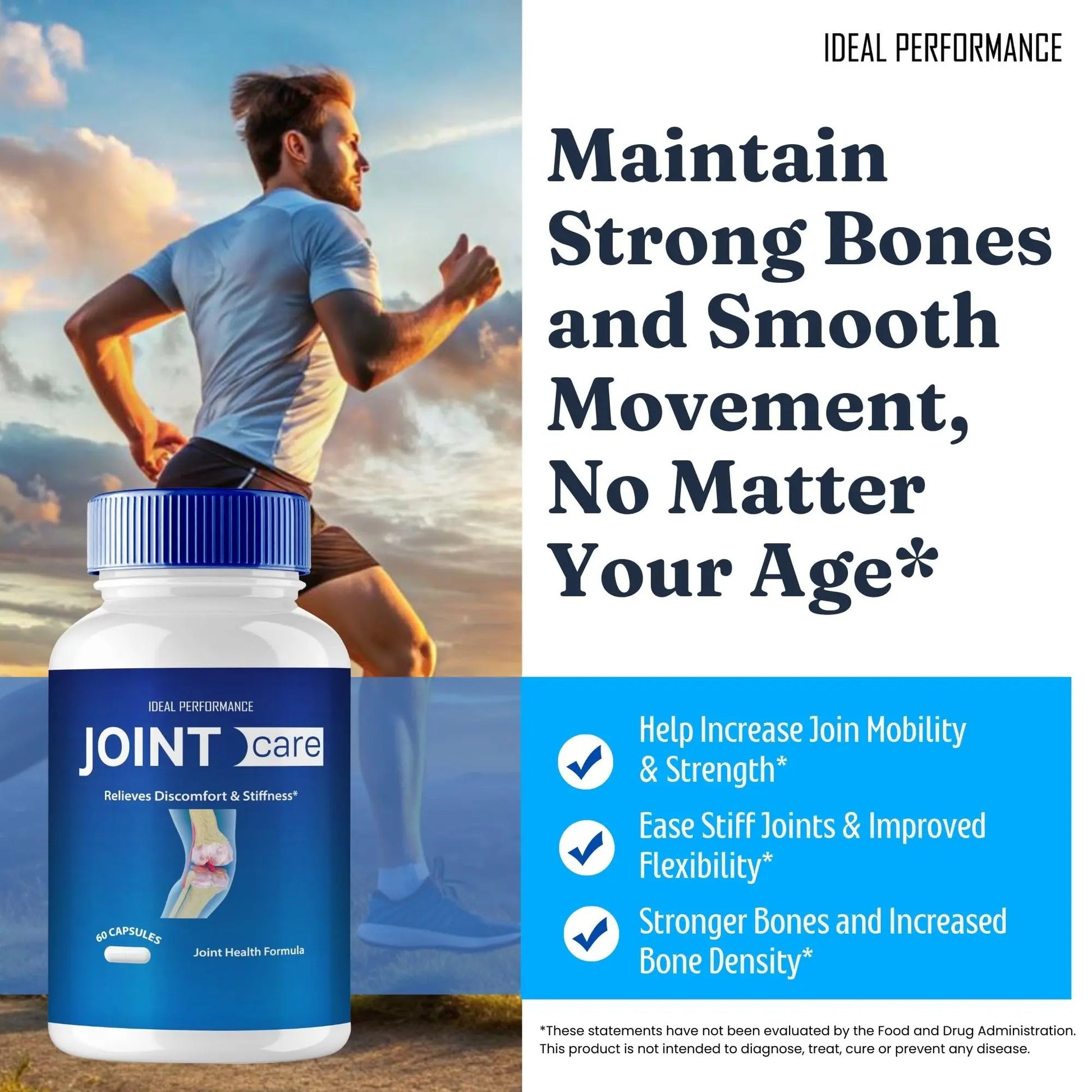IDEAL PERFORMANCE Joint Care Support Capsules, JointCare Supplement Pills All Natural Formula to Fortify Bones & Bolster Flexibility - Maximum Strength, Joint Care Support Reviews (5 Pack) IDEAL PERFORMANCE uk supplements