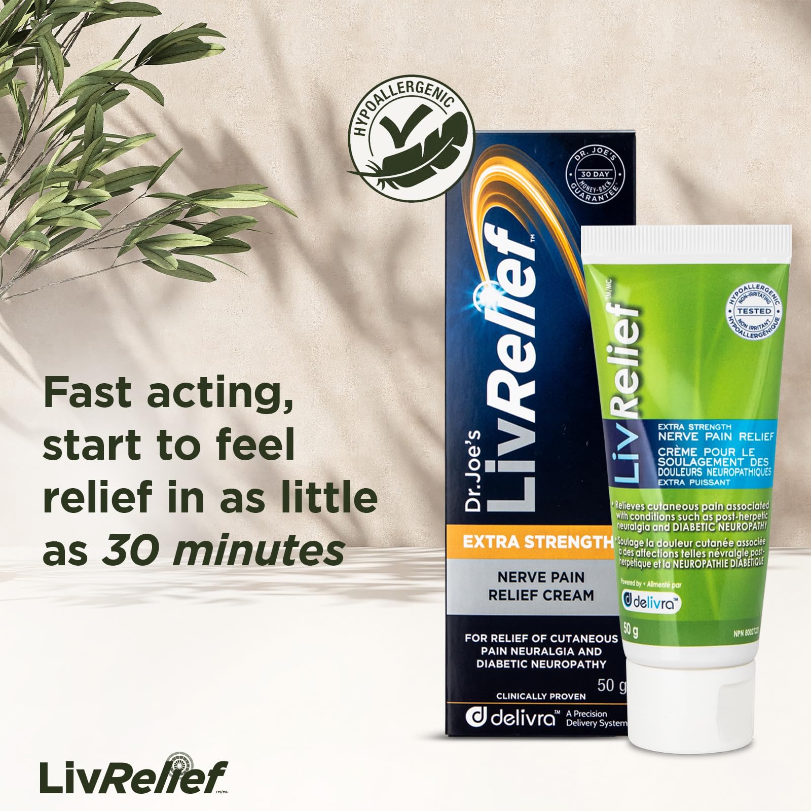 LivRelief Nerve Pain Relief Extra Strength - 50g LivRelief uk supplements