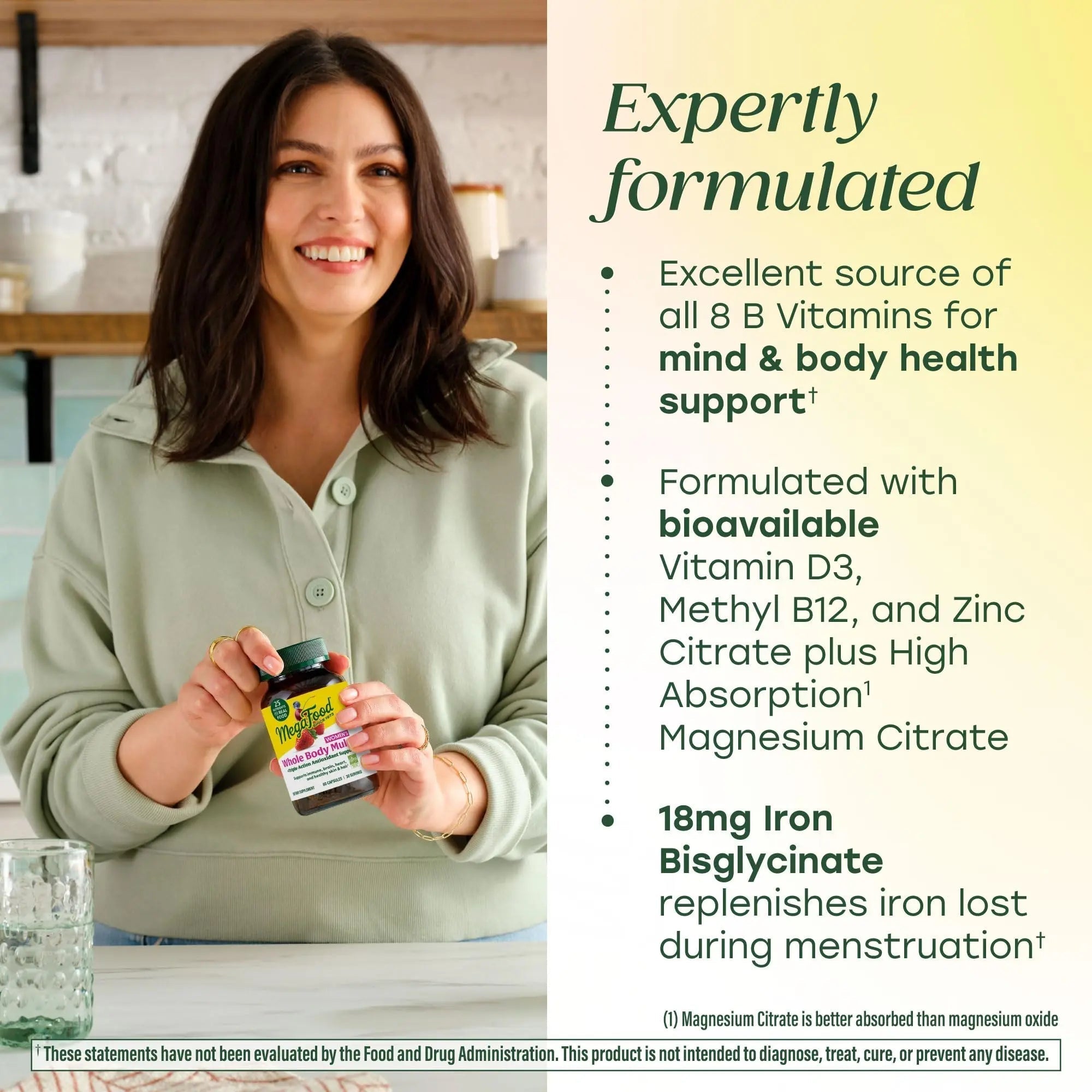 MegaFood Whole Body Womens Multivitamin - Multivitamin for Women - Vitamin D3 K2, Magnesium Citrate, Folate, Biotin, Iron MegaFood uk supplements