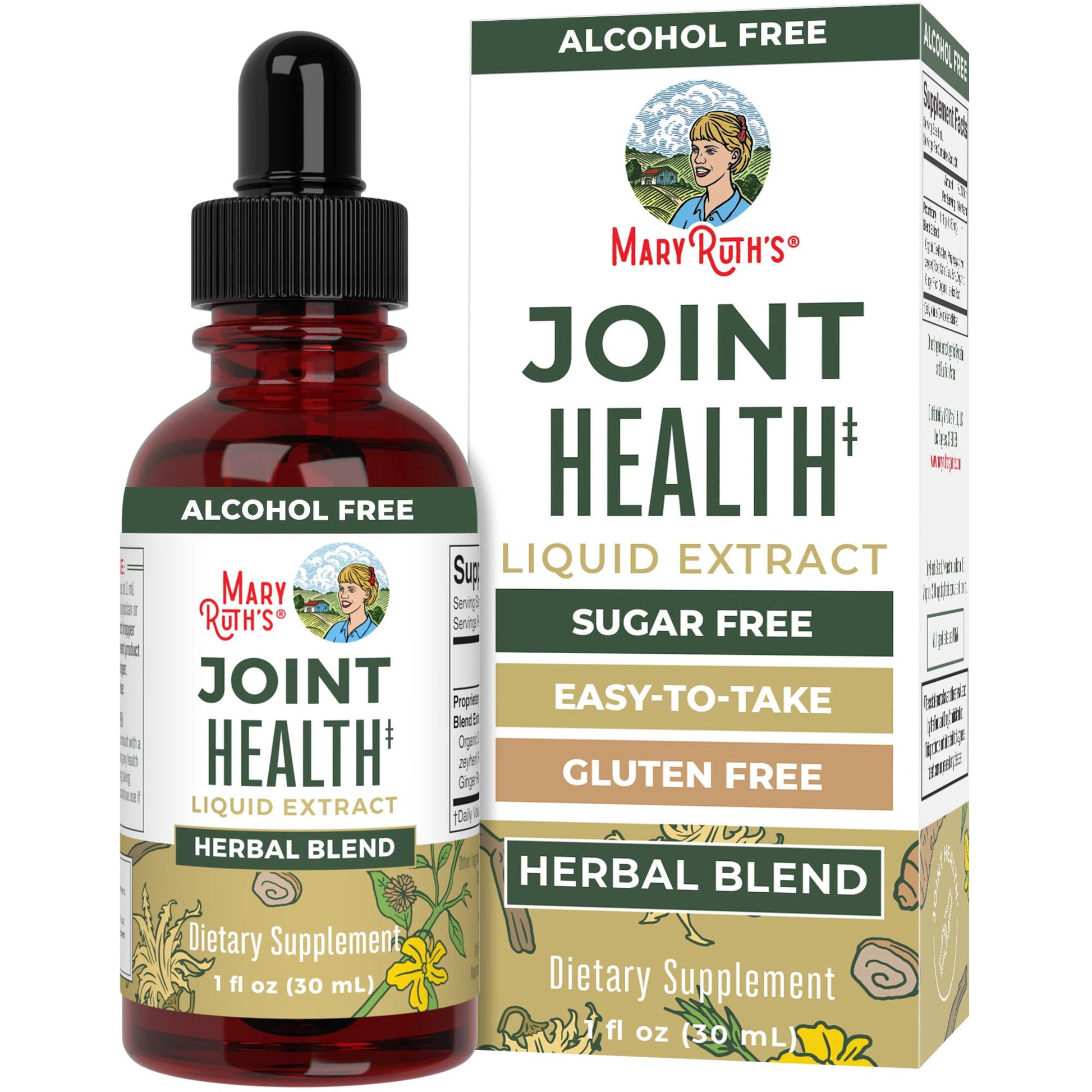 MaryRuth Organics Joint Health Liquid Extract | Four Herbal Blend Liquid Drops | Ginger Root | Licorice Root | Cats Claw | Devils Claw | Vegan | Non GMO | Alcohol Free Tincture | 30 Servings MARYRUTH'S uk supplements