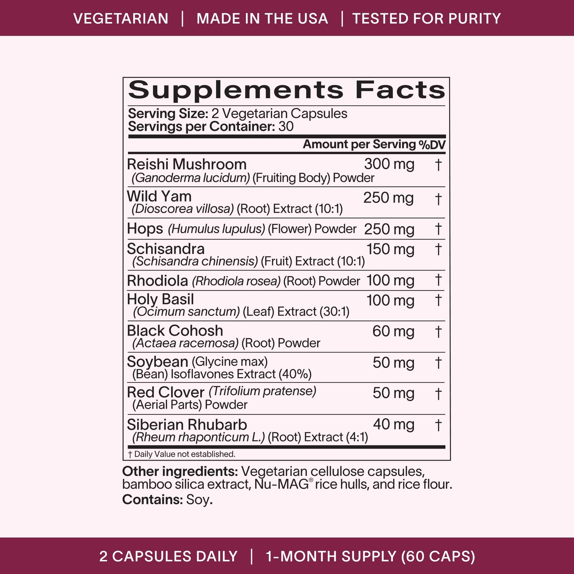 Ladywell Perimeno - Perimenopause Support - Support for Mood, Mental Clarity, Sleep & Hot Flashes - Black Cohosh, Reishi, Wild Yam, Holy Basil, Schisandra, Rhodiola, Siberian Rhubarb / 60 Veg Caps Ladywell uk supplements