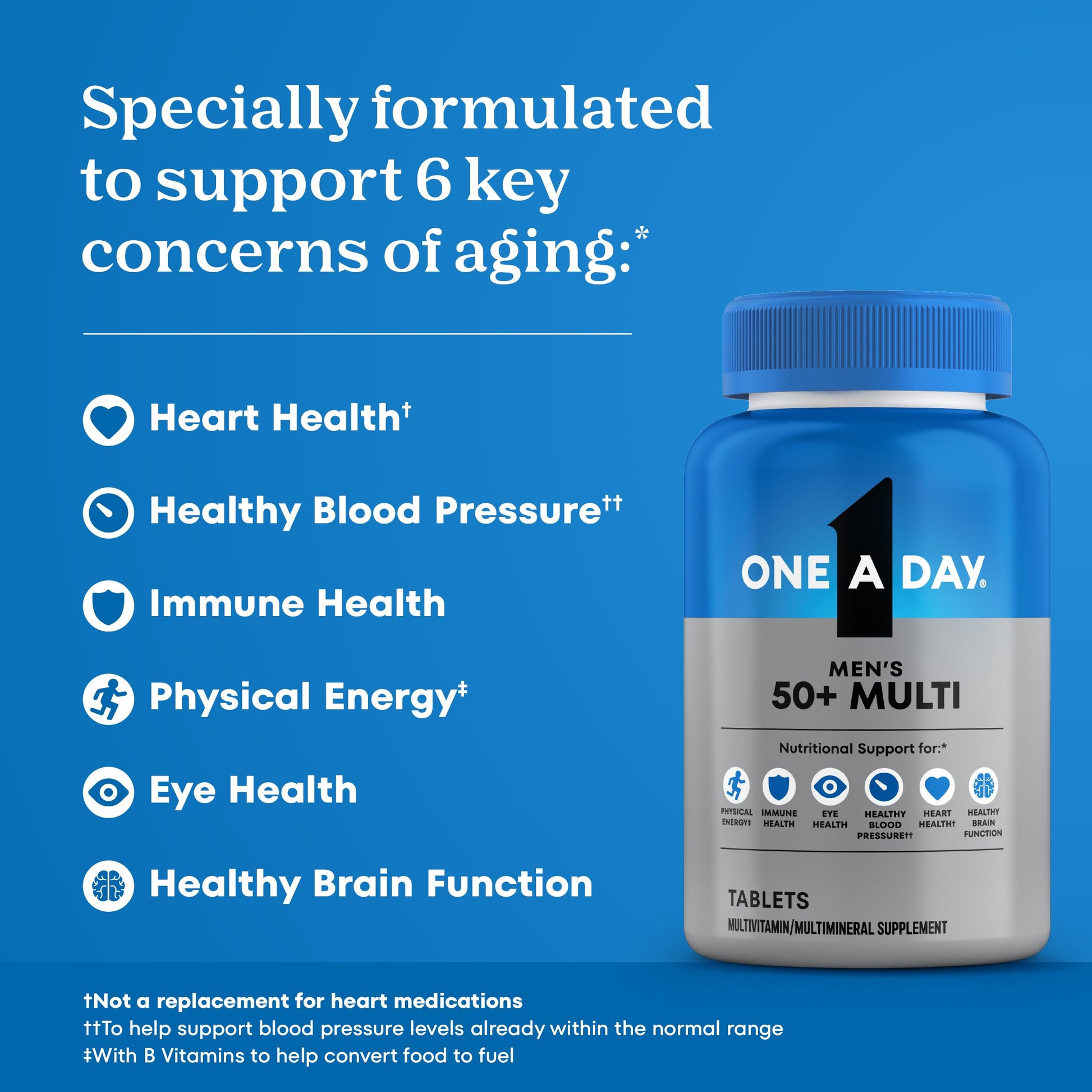 One A Day Men’s 50+ Multivitamins, Supplement with A, C, D, E and Zinc for Immune Health*, Calcium & More, 100 Tablets ONE A DAY uk supplements