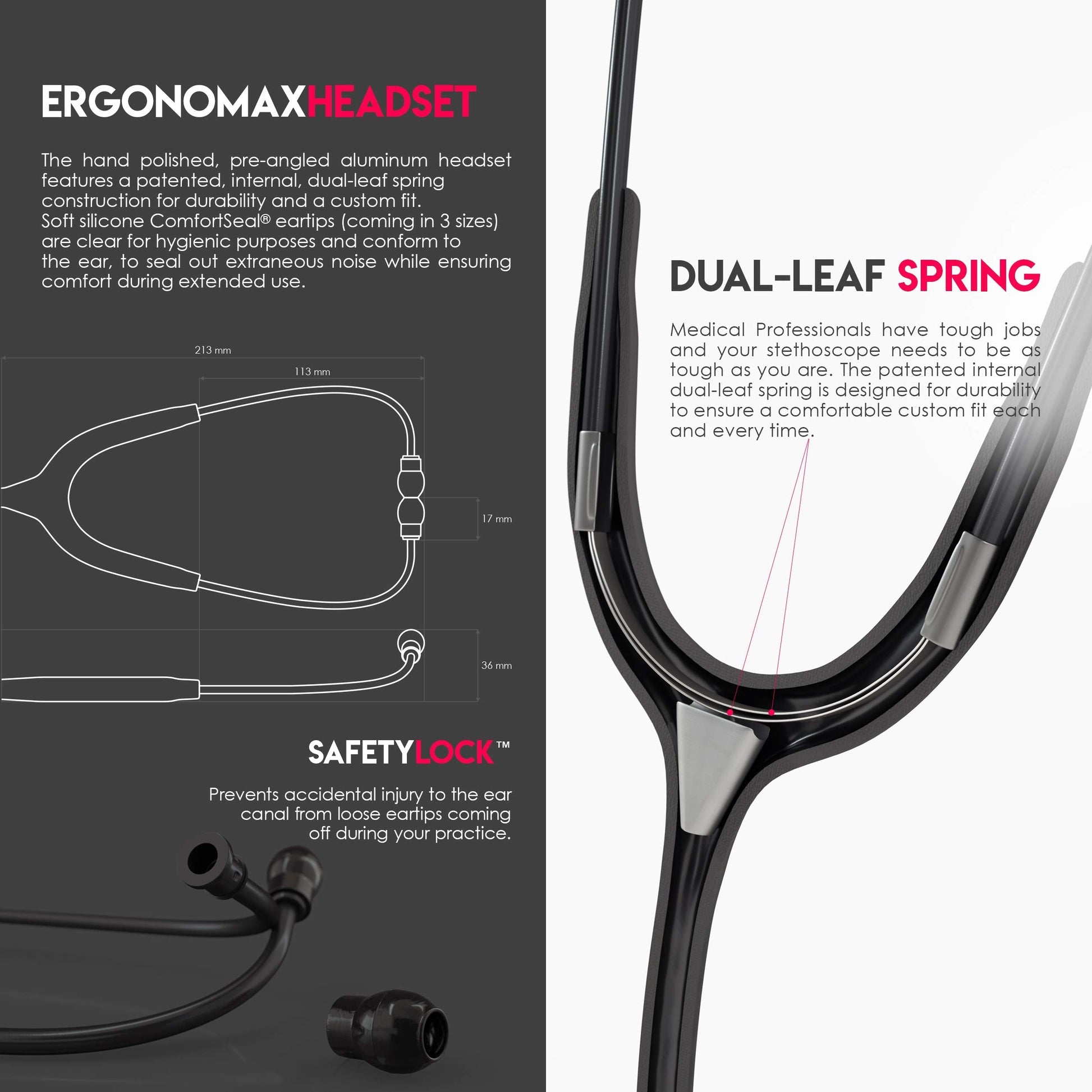 MDF Acoustica Lightweight Stethoscope for Doctors, Nurses, Students MDF Instruments uk supplements