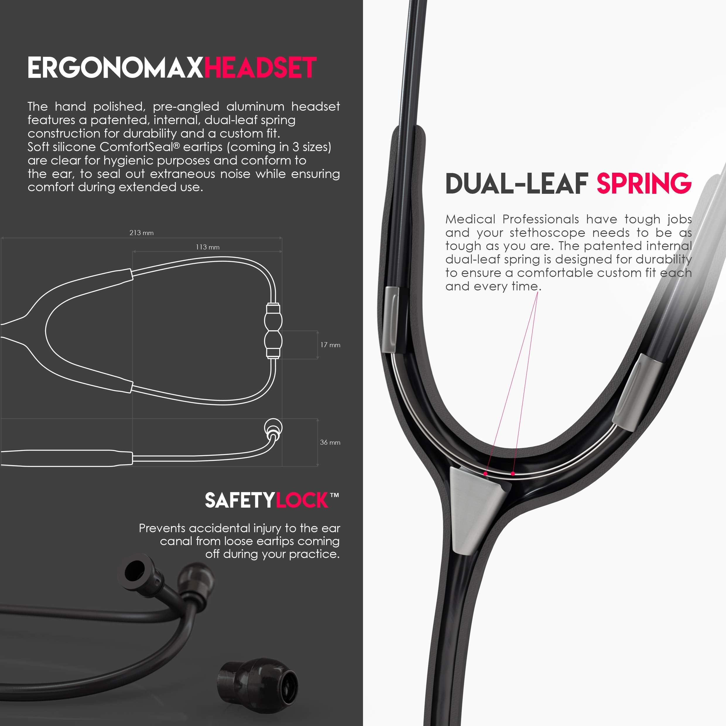 MDF Acoustica Lightweight Stethoscope for Doctors, Nurses, Students MDF Instruments uk supplements
