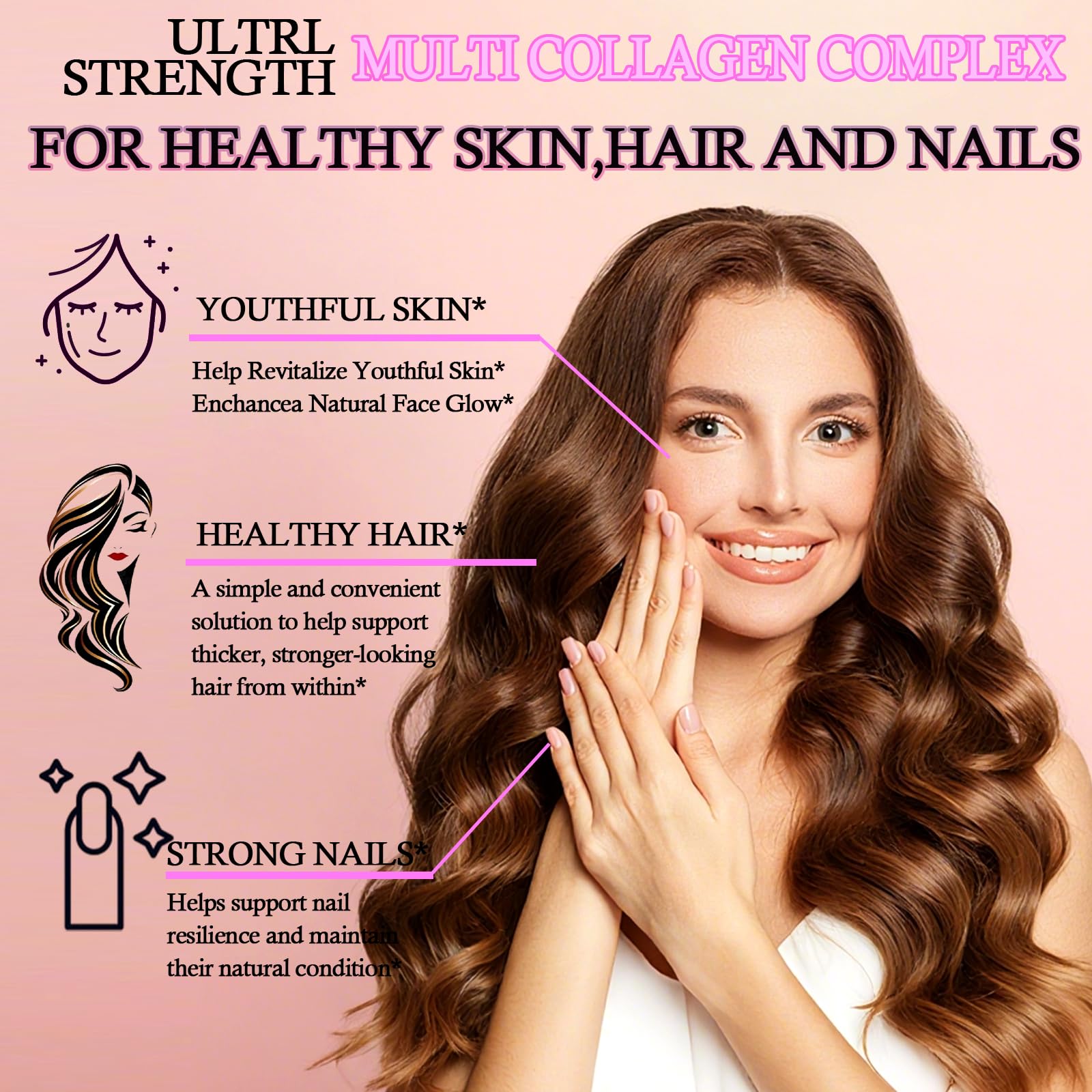 Multi Collagen Peptides Liquid Drops for Women & Men-Type I, II, III, V, X丨Hydrolyzed Collagen Peptides, Collagen Proteins W. Hyaluronic Acid, Biotin & Vitamin C for Hair Skin & Joint Gut Health GLOVVUUP uk supplements