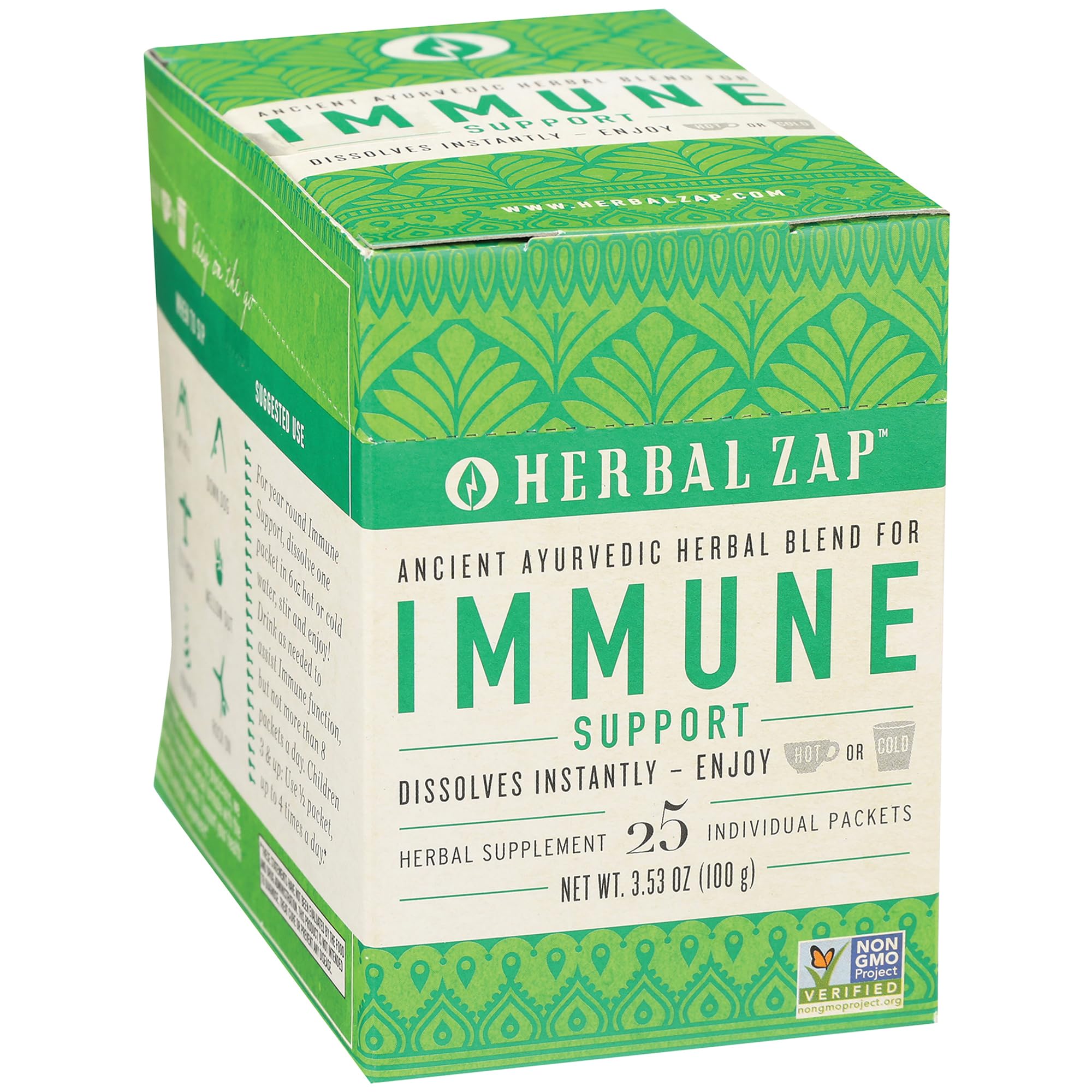 Herbal Zap! Immune Support Supplement Powder (25 Packets Per Box) – Ancient Ayurvedic Herbal Blend, Dissolves in Hot or Cold Water, 0.14 Oz Ea Herbal Zap uk supplements