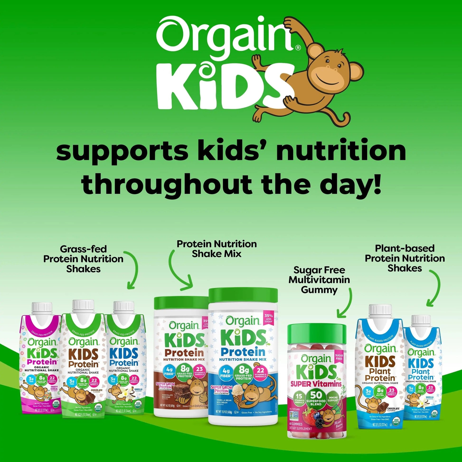 Orgain Kids Sugar Free Multivitamin Gummies, Vegan & Plant Based, 50 Superfoods, 15 Vitamins and Minerals, Immune Support and 3g of Fiber Orgain uk supplements