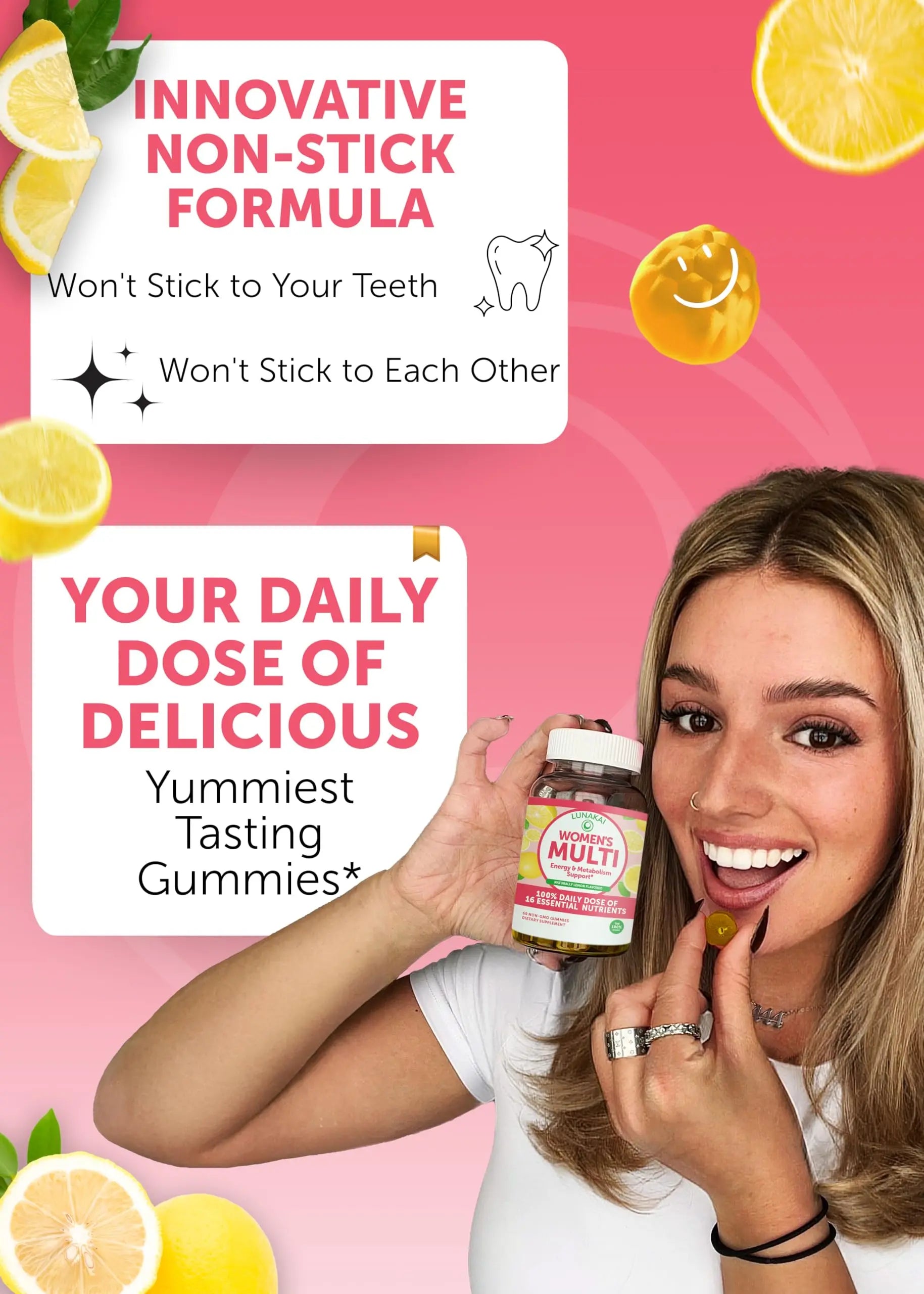 Lunakai USA Made Women’s Multi & Energy Gummies Bundle – 16 Essential Nutrients & B12 – 60 Ct Each Lunakai uk supplements