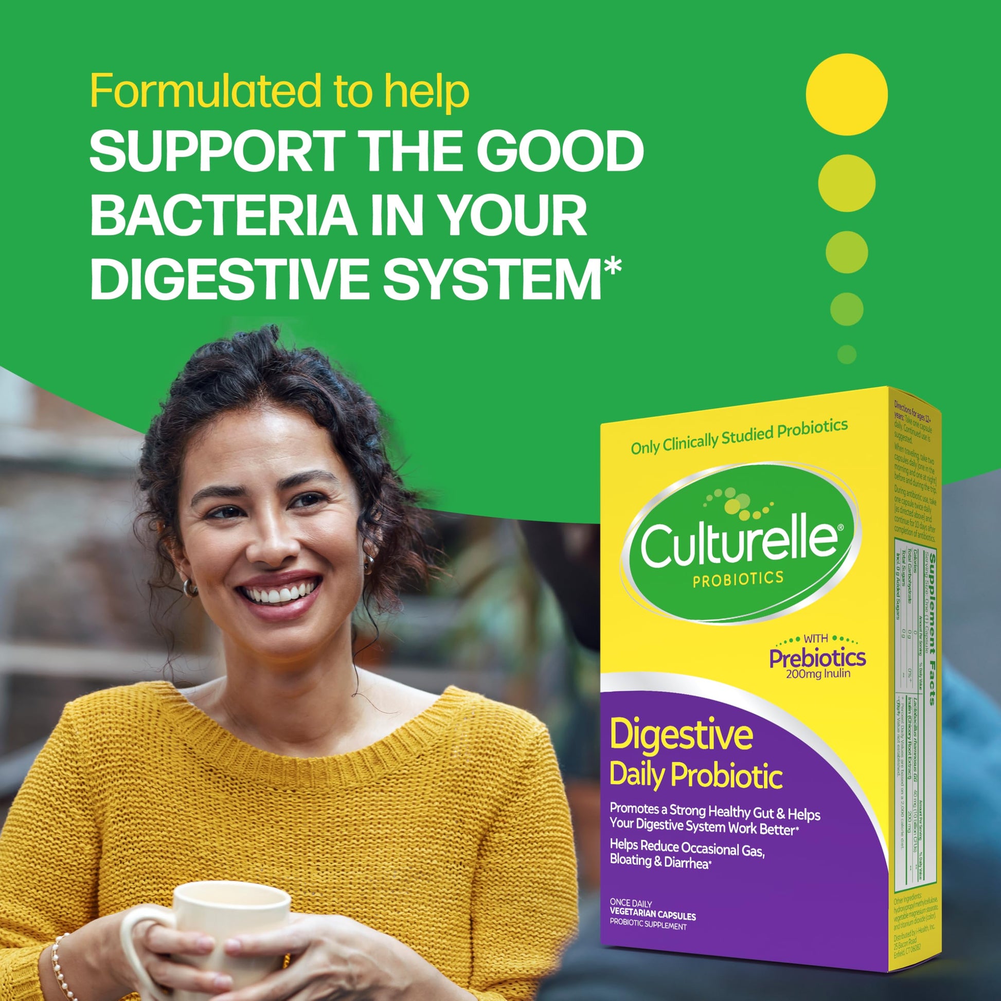 Culturelle Daily Probiotic Capsules For Men & Women, Most Clinically Studied Probiotic Strain, Digestive & Gut Health, Supports Occasional Diarrhea, Gas & Bloating, 1 Month Supply, 30 CT Culturelle uk supplements