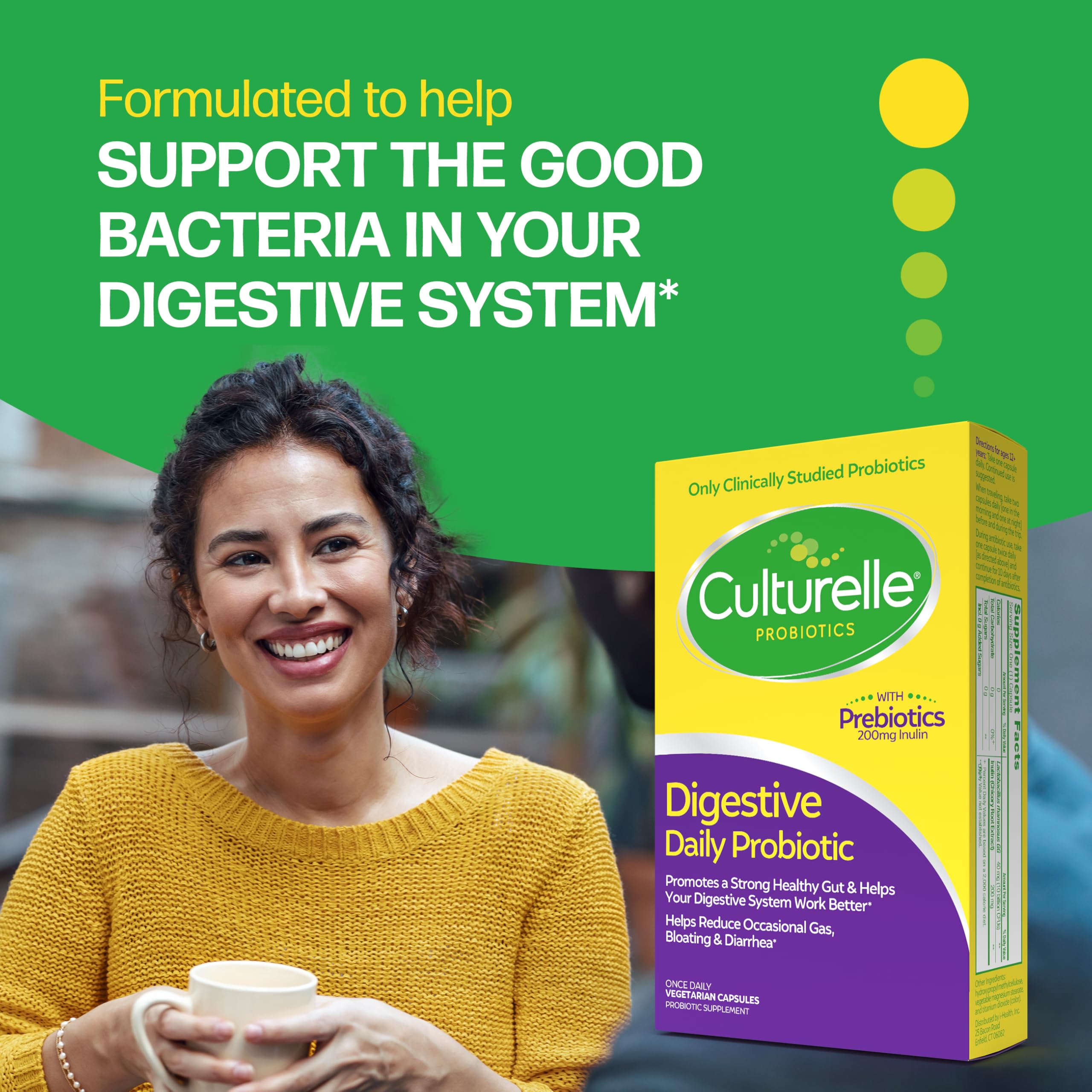 Culturelle Daily Probiotic Capsules For Men & Women, Most Clinically Studied Probiotic Strain, Digestive & Gut Health, Supports Occasional Diarrhea, Gas & Bloating, 1 Month Supply, 30 CT Culturelle uk supplements