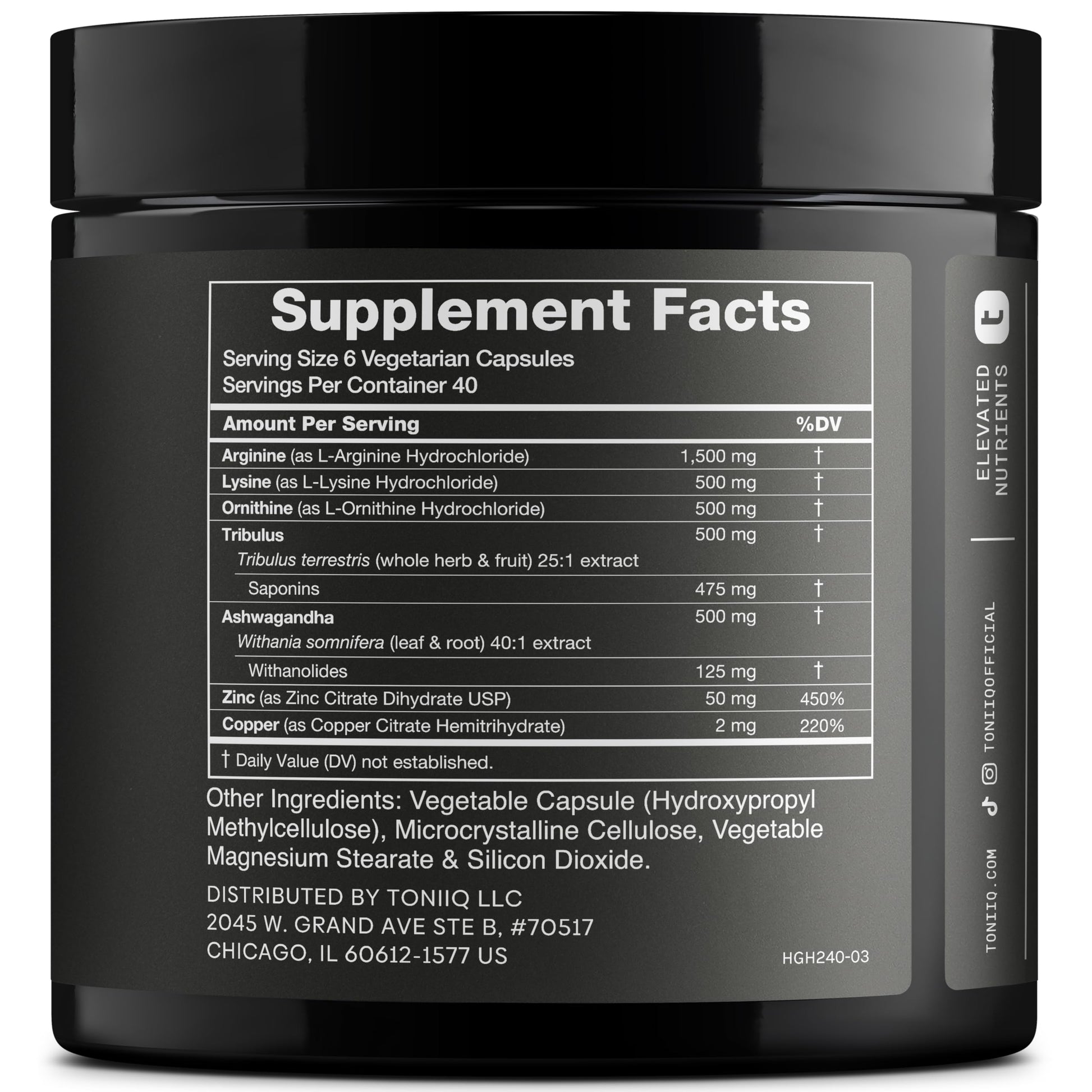 HGH Supplements for Men & Women (240 Count) 3,550mg+ Support Muscle Growth & Healthy Levels of Human Growth Hormone for Men, with High-Purity Arginine, Ornithine, Lysine, Tribulus, and Ashwagandha TQ Toniiq uk supplements